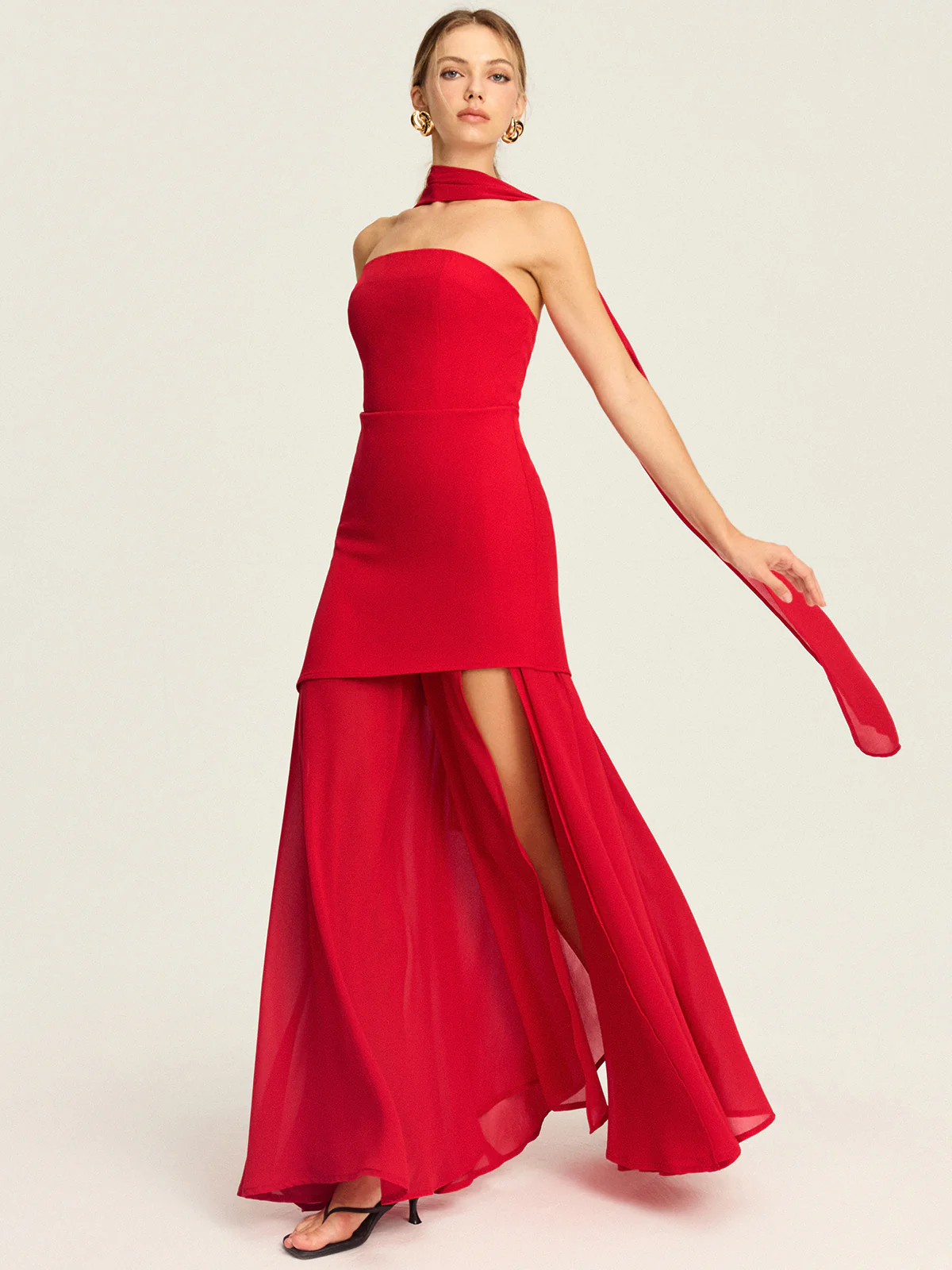 Strapless High-Slit Maxi Dress - Image 4