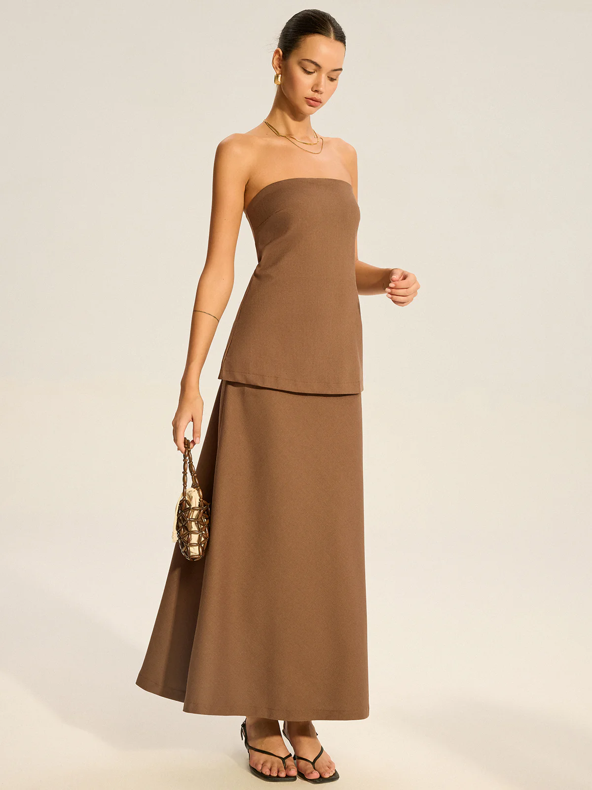 Strapless Layered Maxi Dress - Image 3