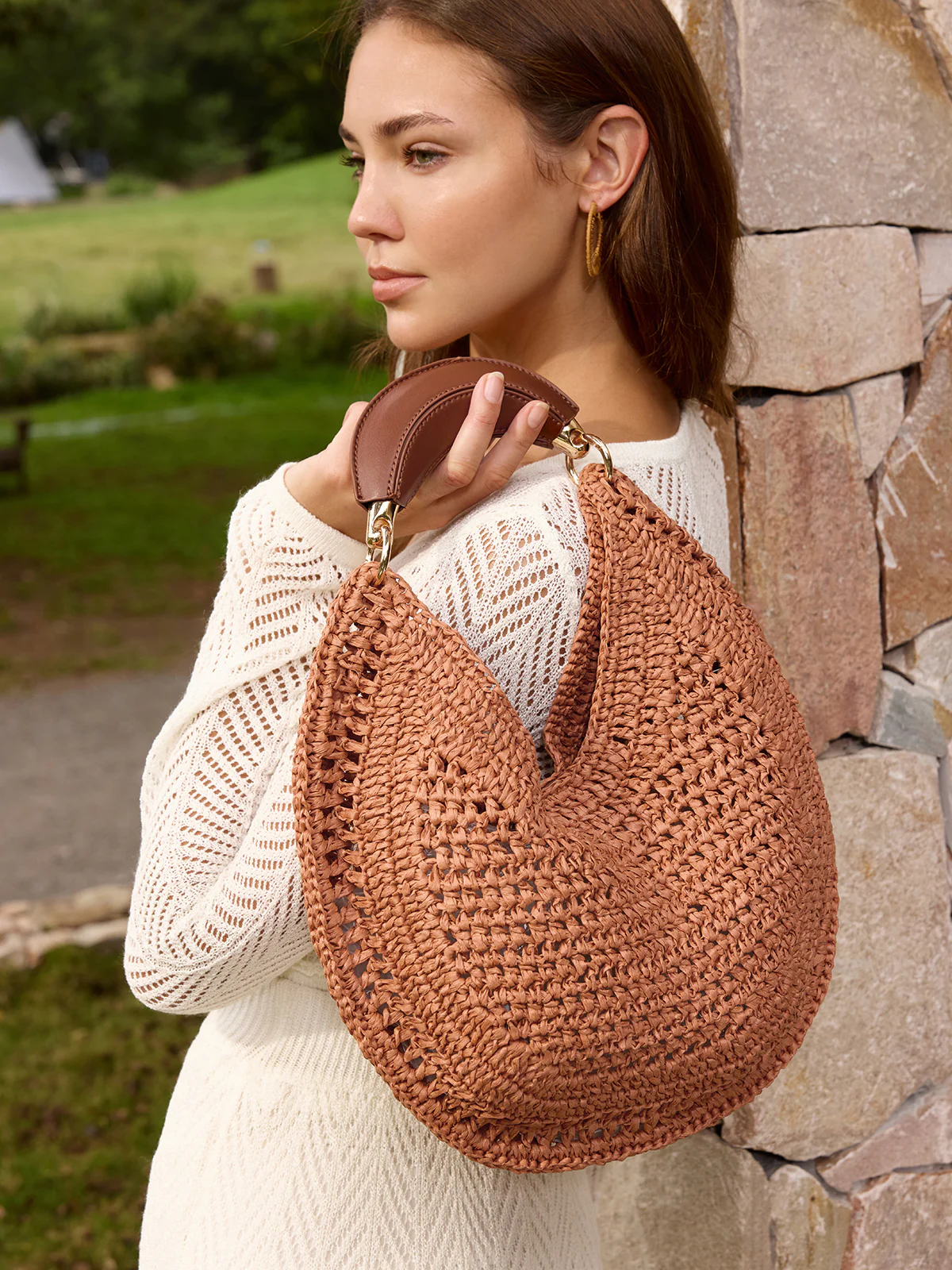 Straw Woven Hobo Shoulder Bag - Image 3