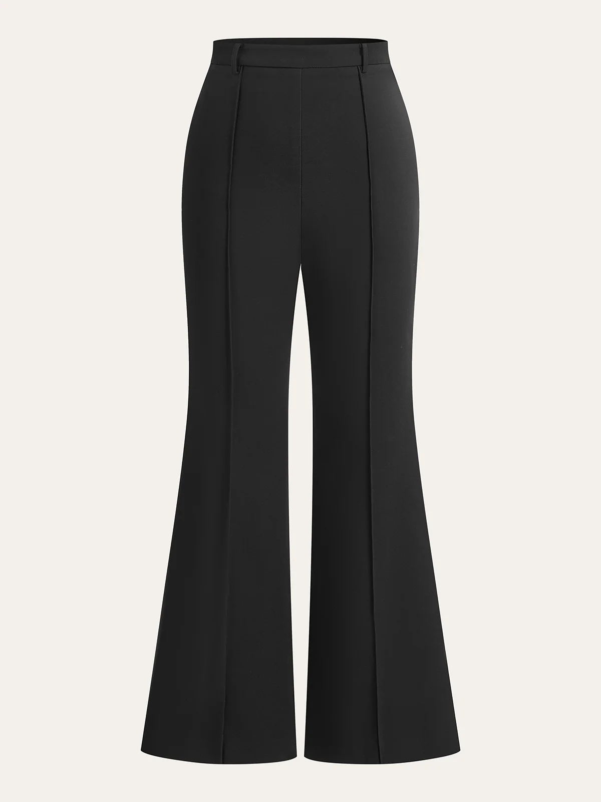 Stretchable Flared Pants with Front Seams - Image 2