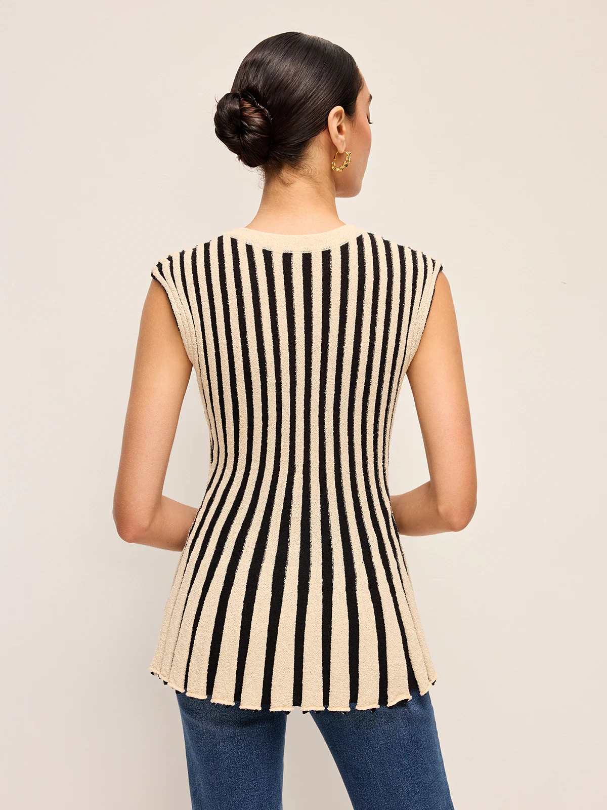 Stripe Button-Front Knit Top - Image 6