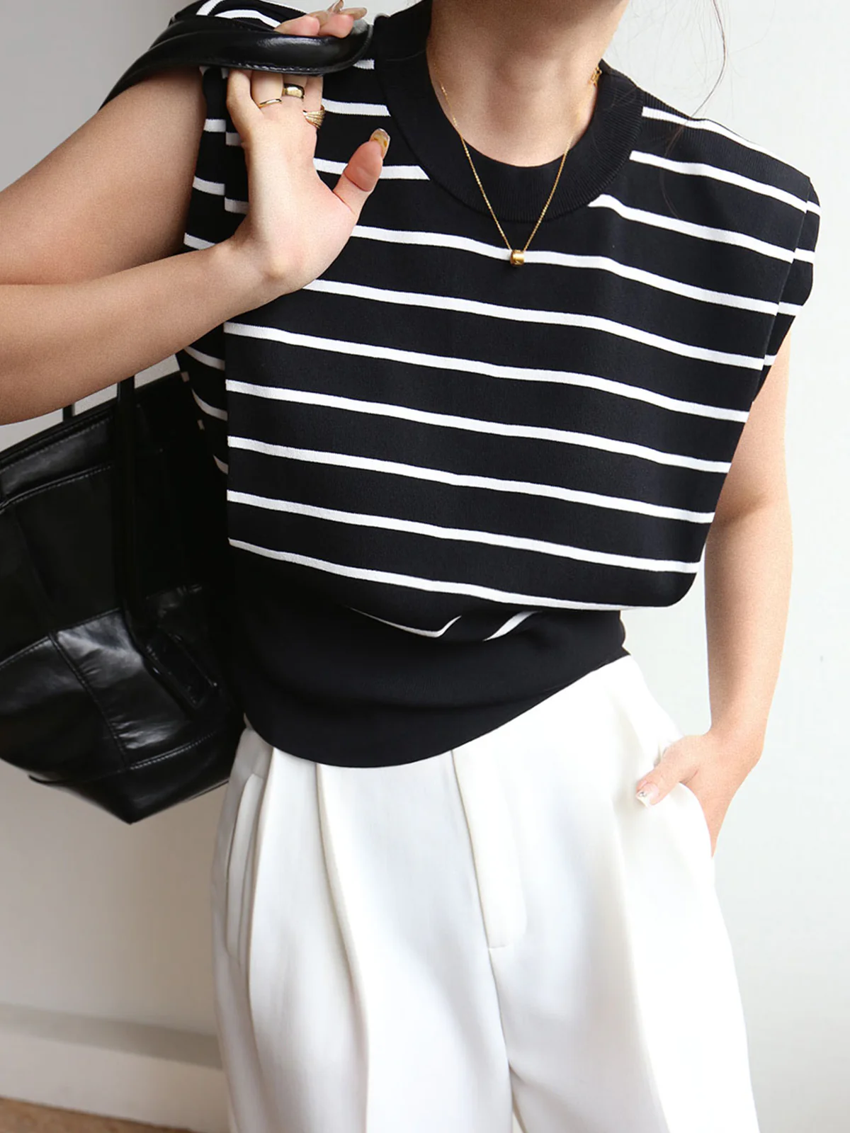 Stripe Cap Sleeve Tank Top - Image 5