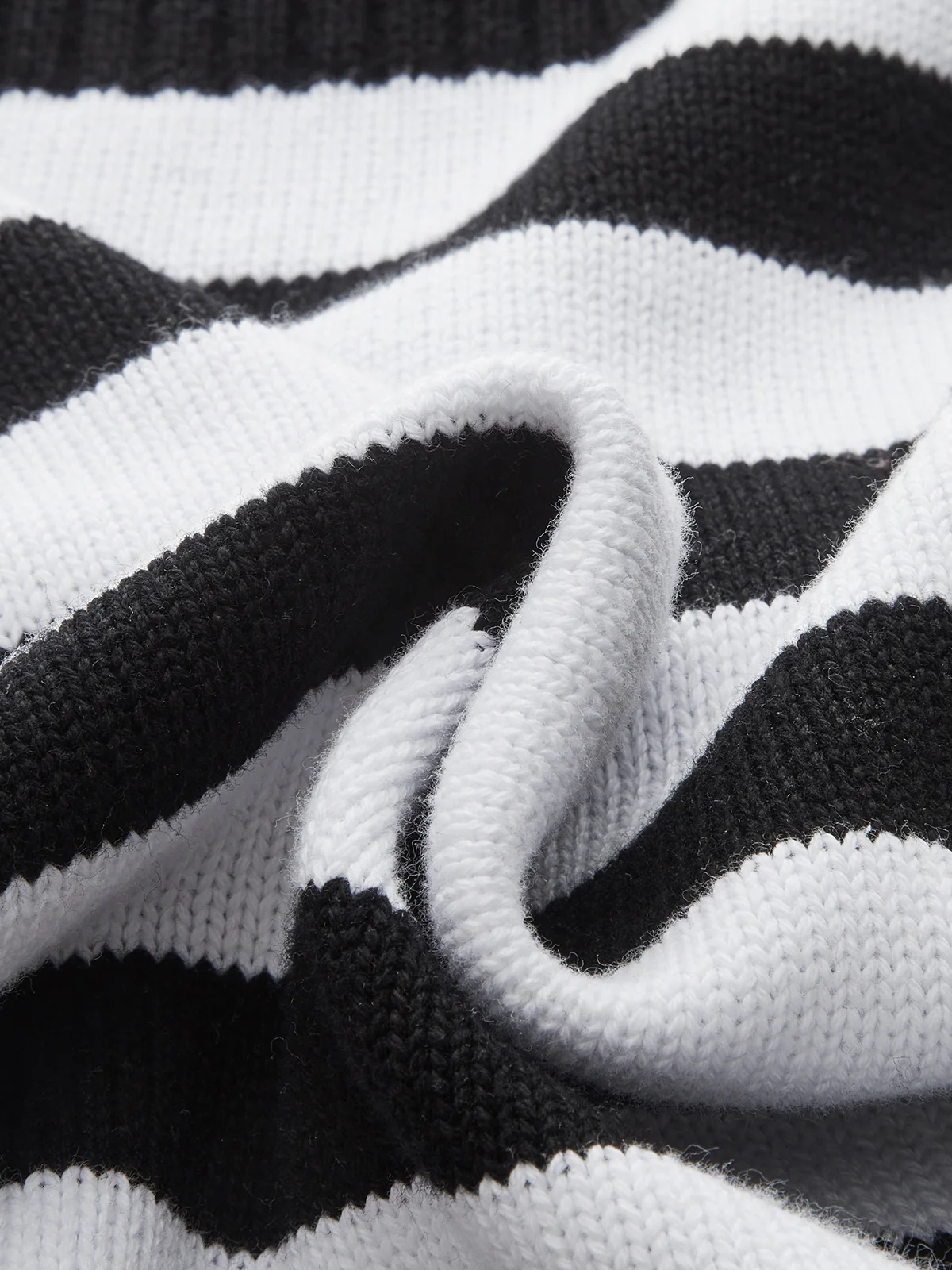 Striped Asymmetric Mock Neck Sweater Vest - Image 4