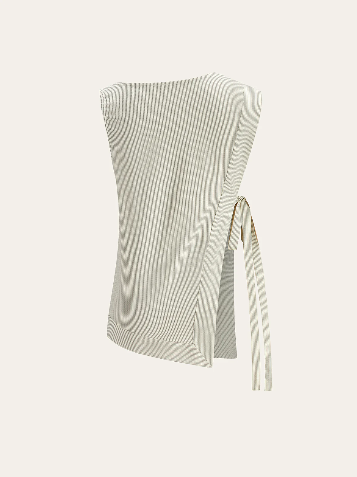Striped Asymmetric Tie-Side Top - Image 2