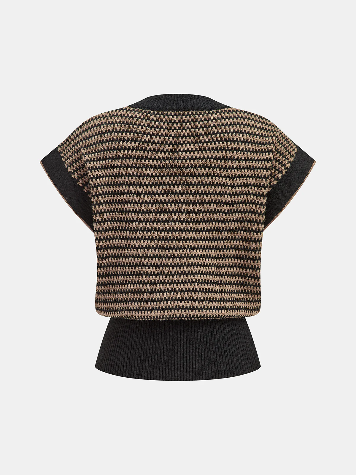 Striped Cap Sleeve Sweater Vest - Image 2