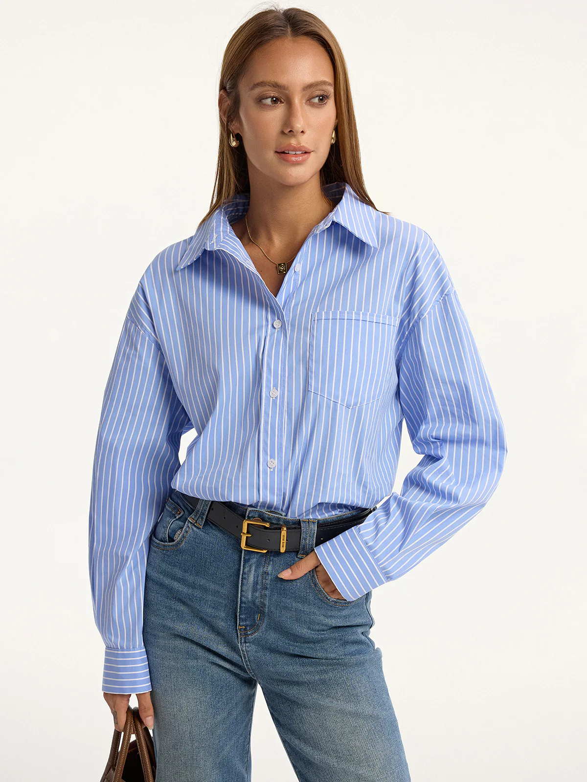 Striped Cotton-Blend Button-Down Shirt - Image 3