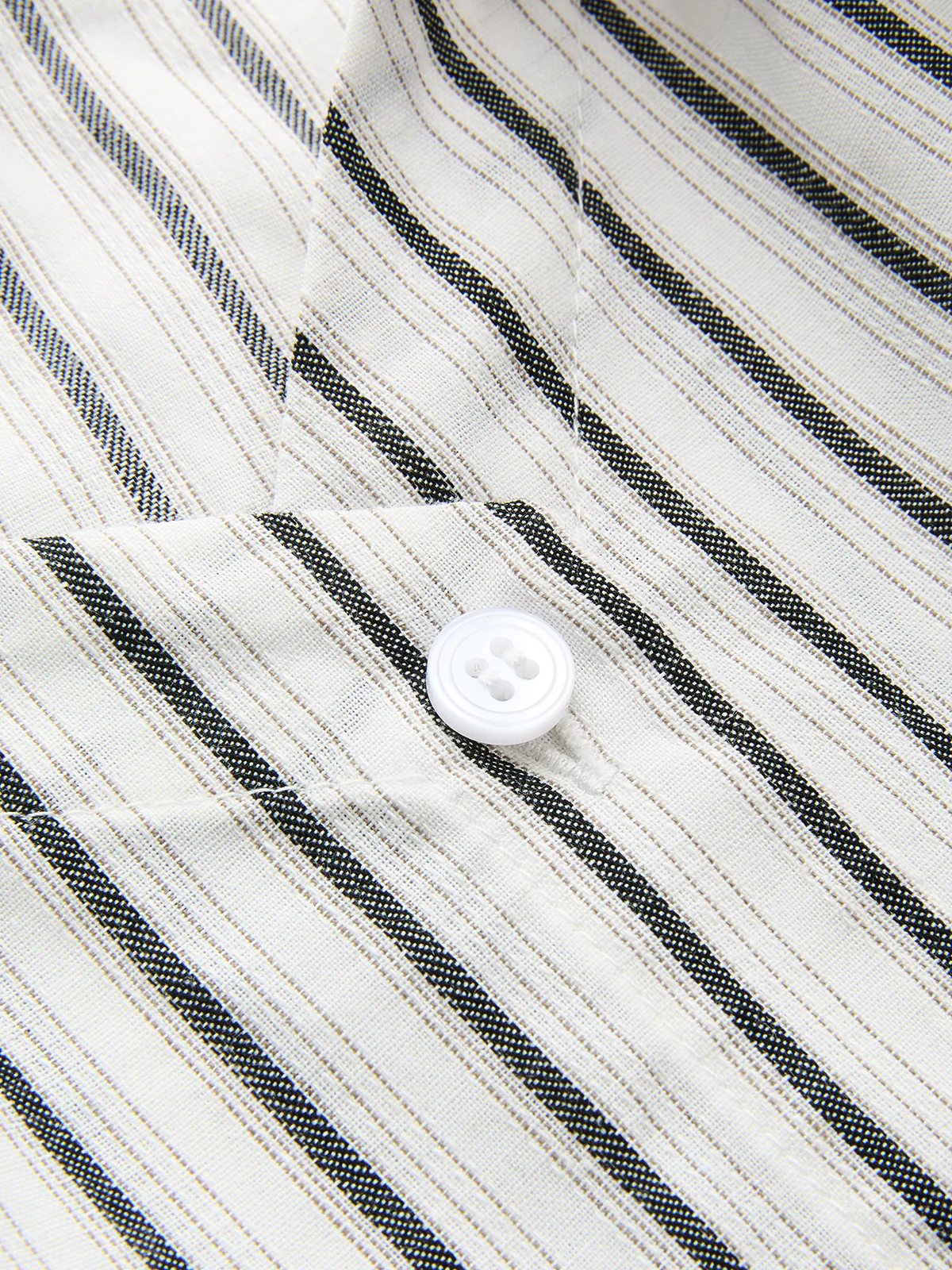 Striped Cotton Cold Shoulder Half Sleeve Blouse - Image 4