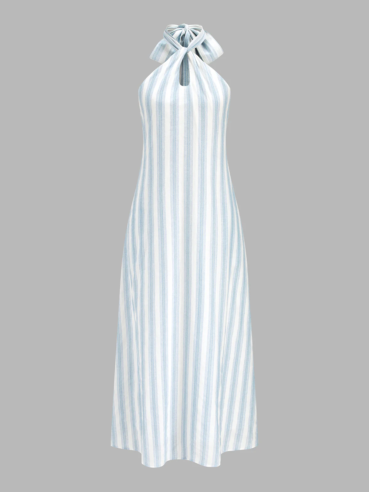 Striped Cotton Halter Maxi Dress - Image 2