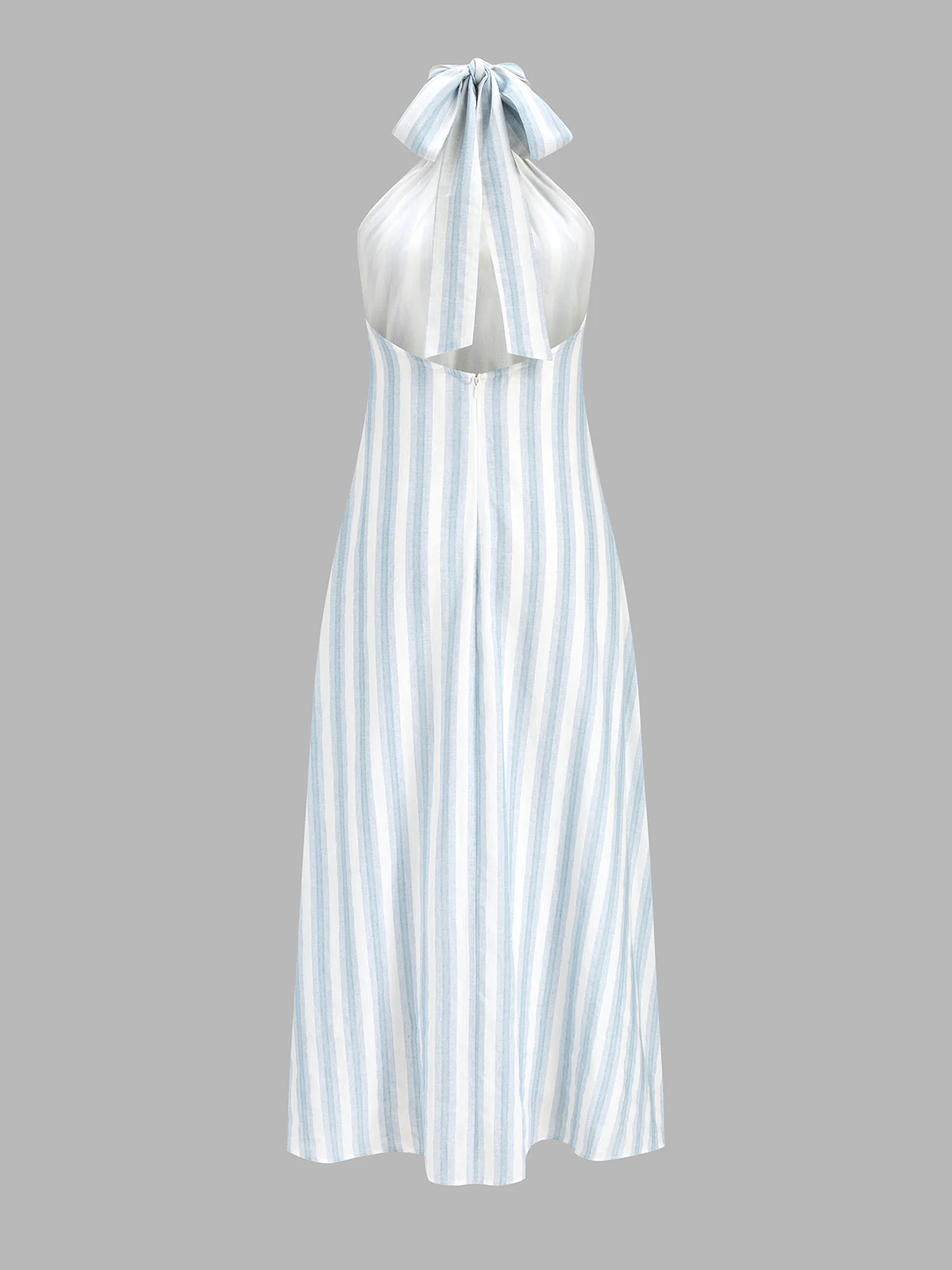 Striped Cotton Halter Maxi Dress - Image 3