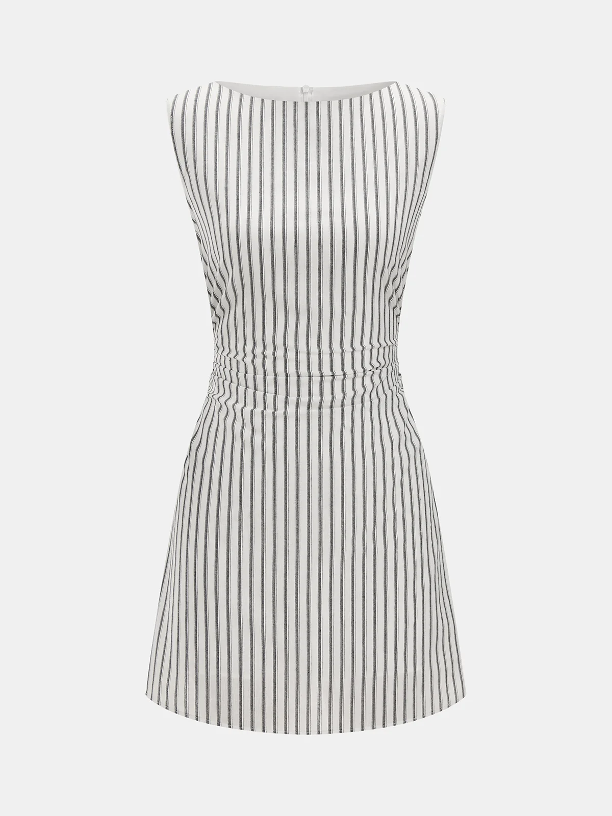 Striped Cotton Sleeveless Mini Dress - Image 3