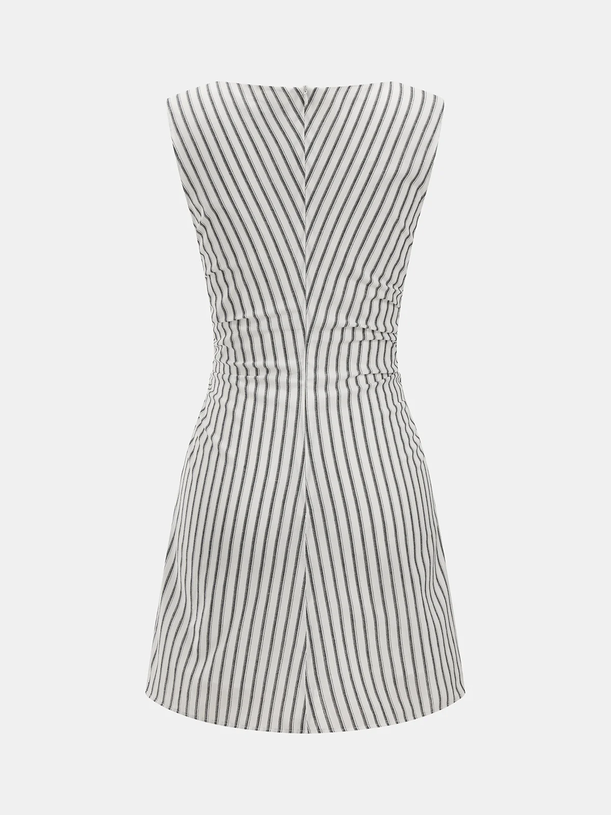 Striped Cotton Sleeveless Mini Dress - Image 4