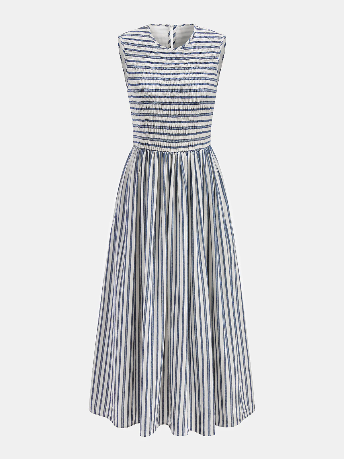 Striped Cotton Sleeveless Smocked Maxi Dress - Image 2