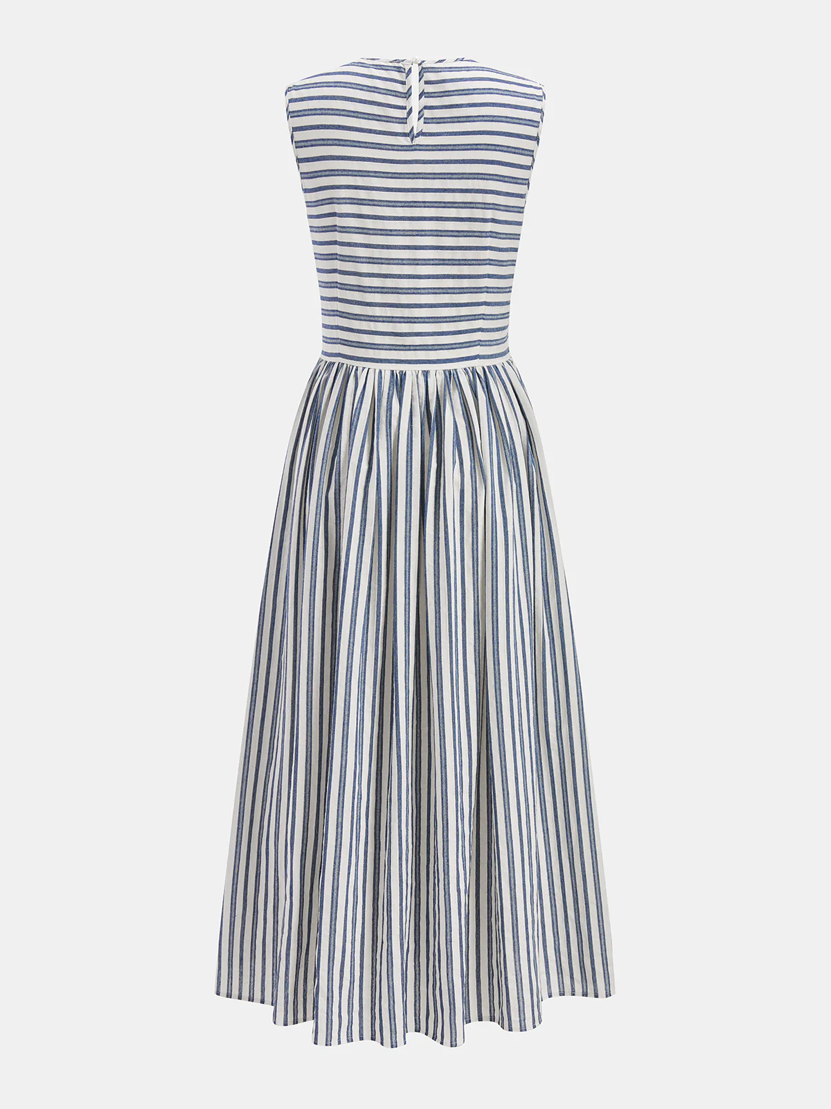 Striped Cotton Sleeveless Smocked Maxi Dress - Image 3
