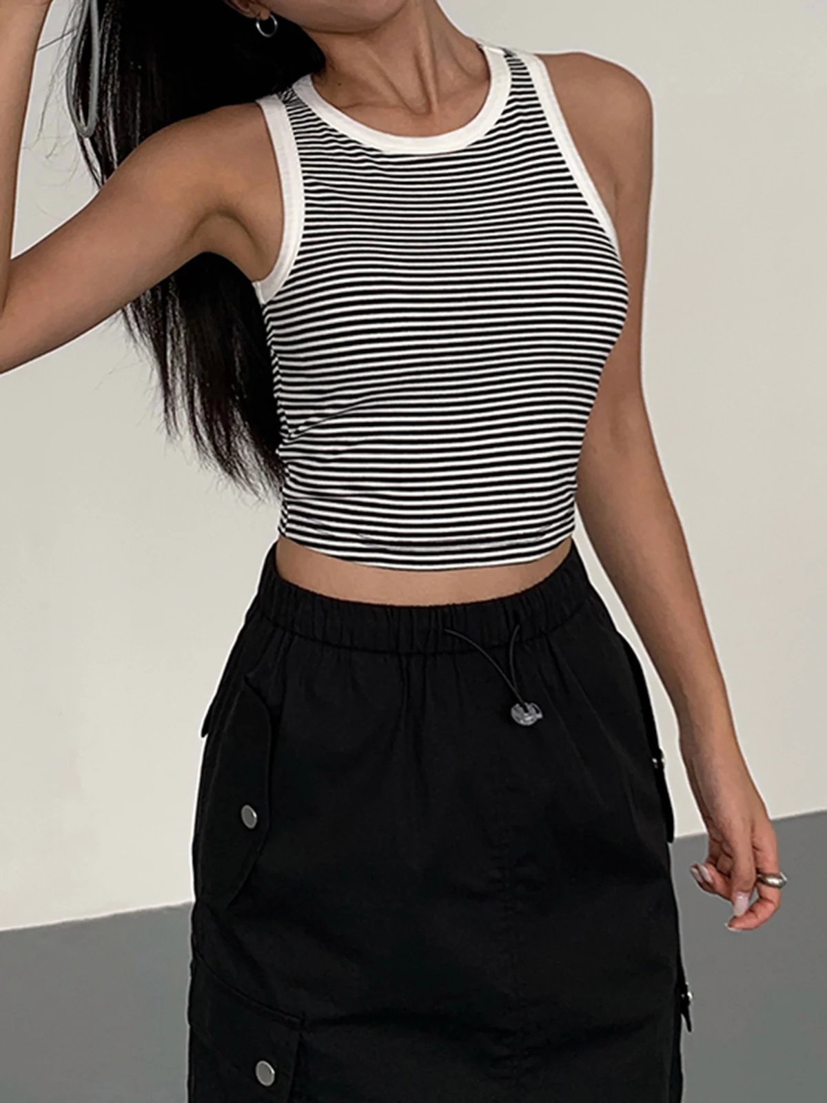 Striped Crew Neck Tank Top - Image 5