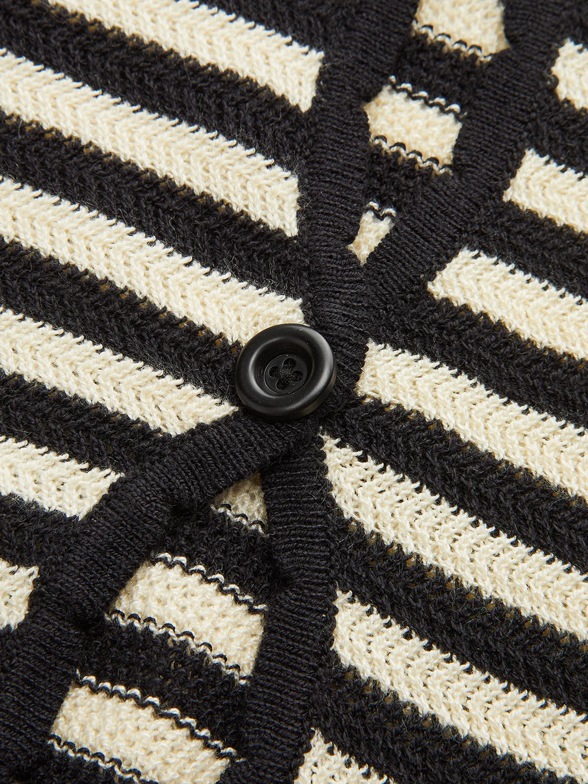 Striped Cut-Out Flare Sleeve Knit Top - Image 9