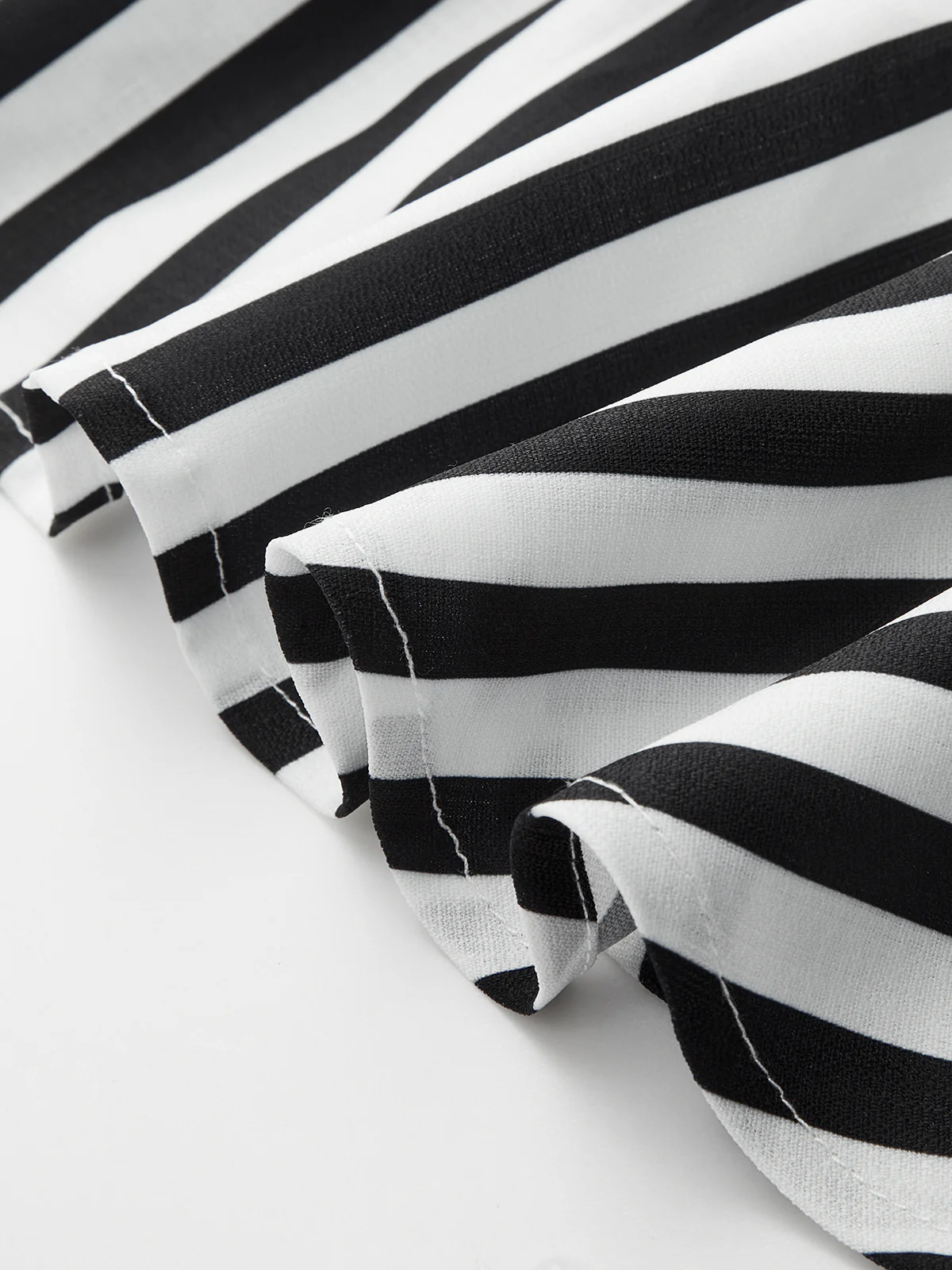 Striped Deep V Peplum Sleeveless Top - Image 3