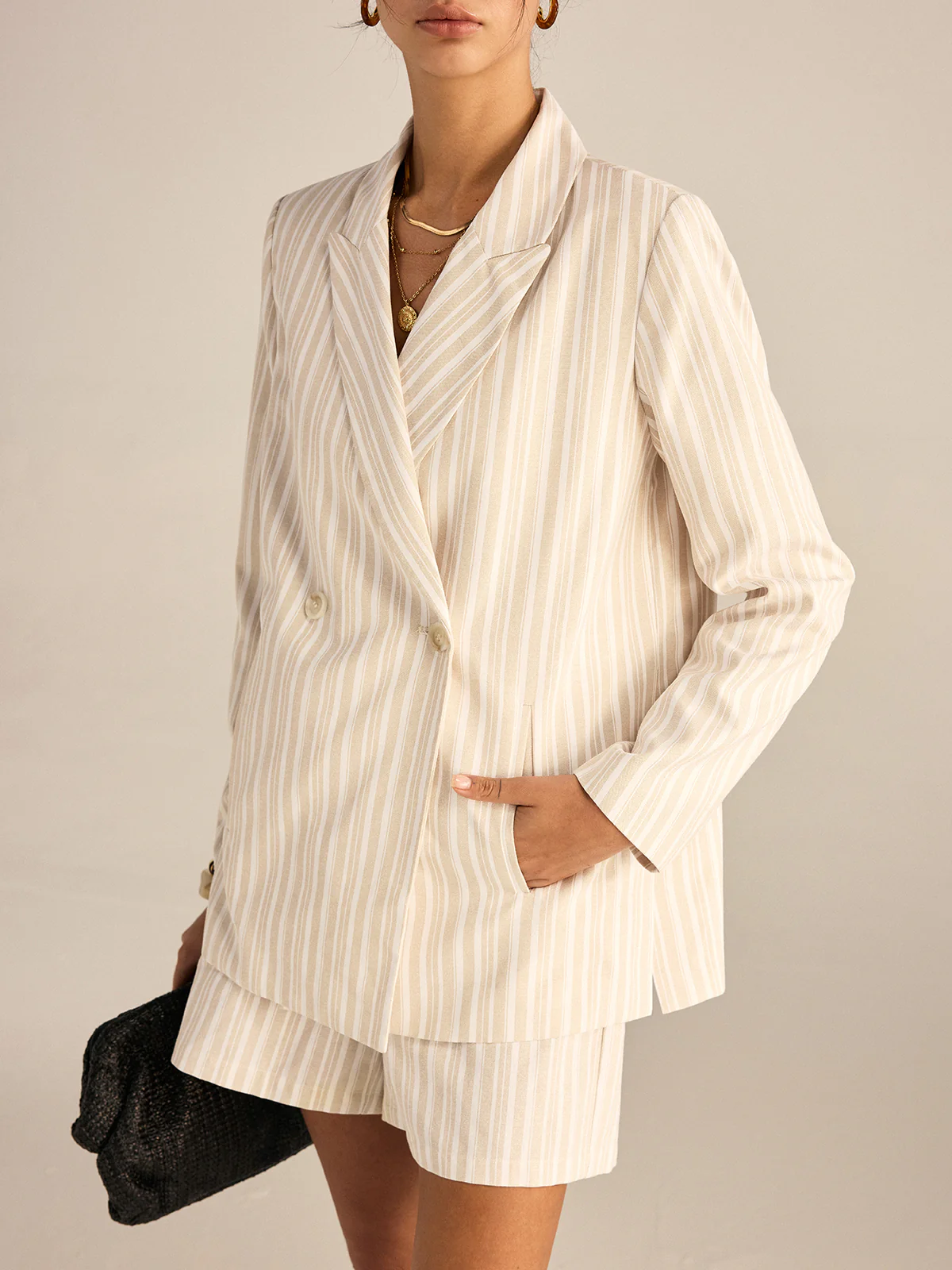 Striped Double-Breasted Blazer - Image 3