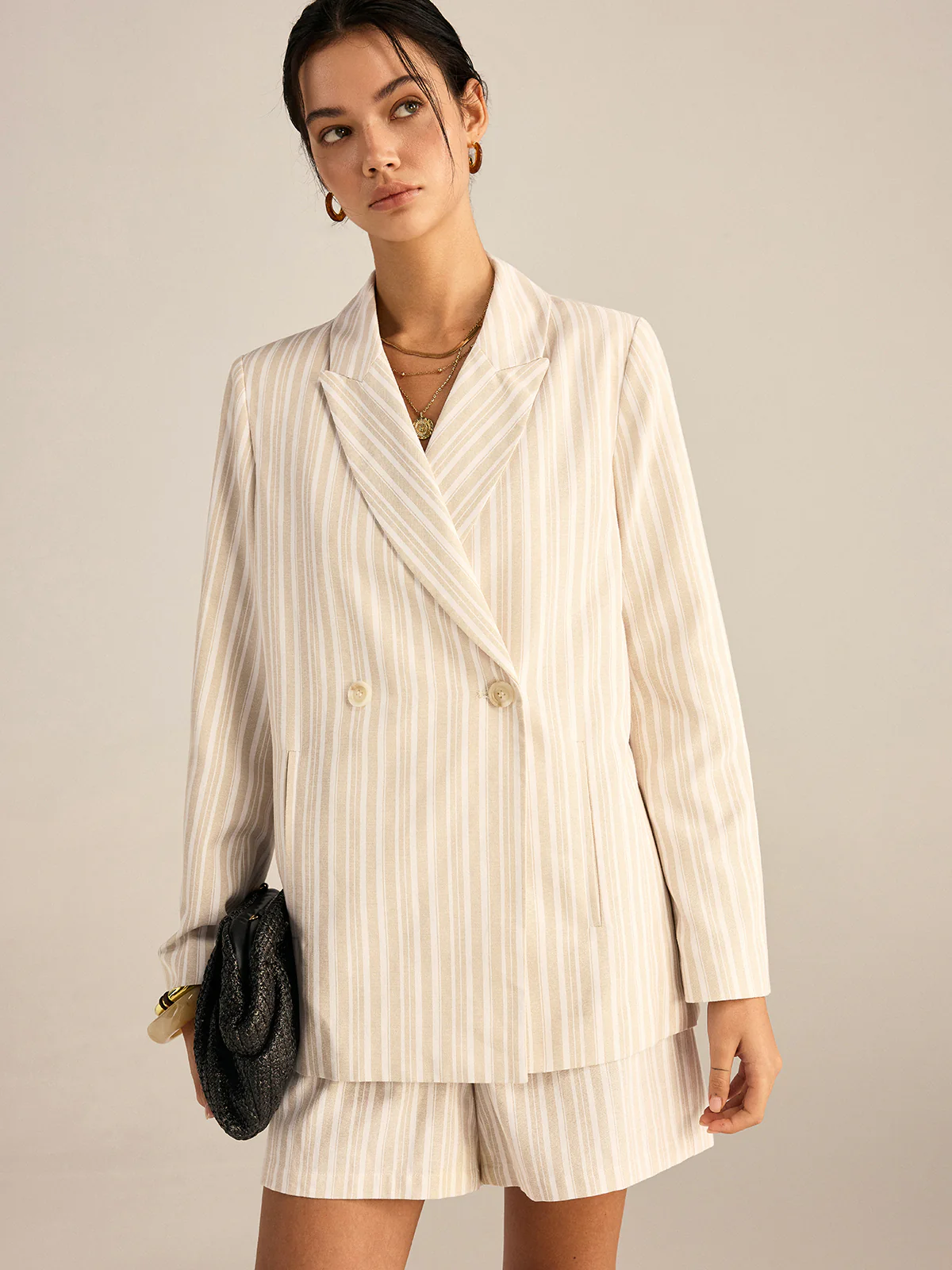 Striped Double-Breasted Blazer - Image 4