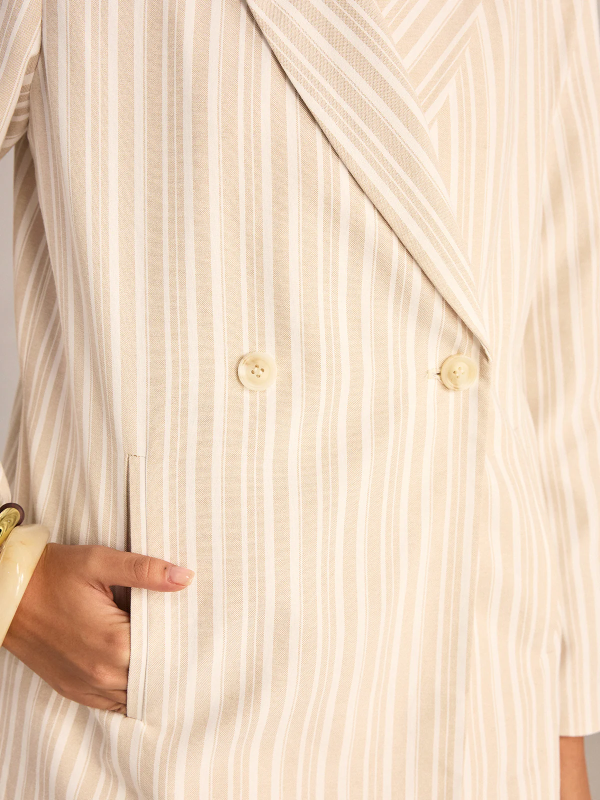 Striped Double-Breasted Blazer - Image 5