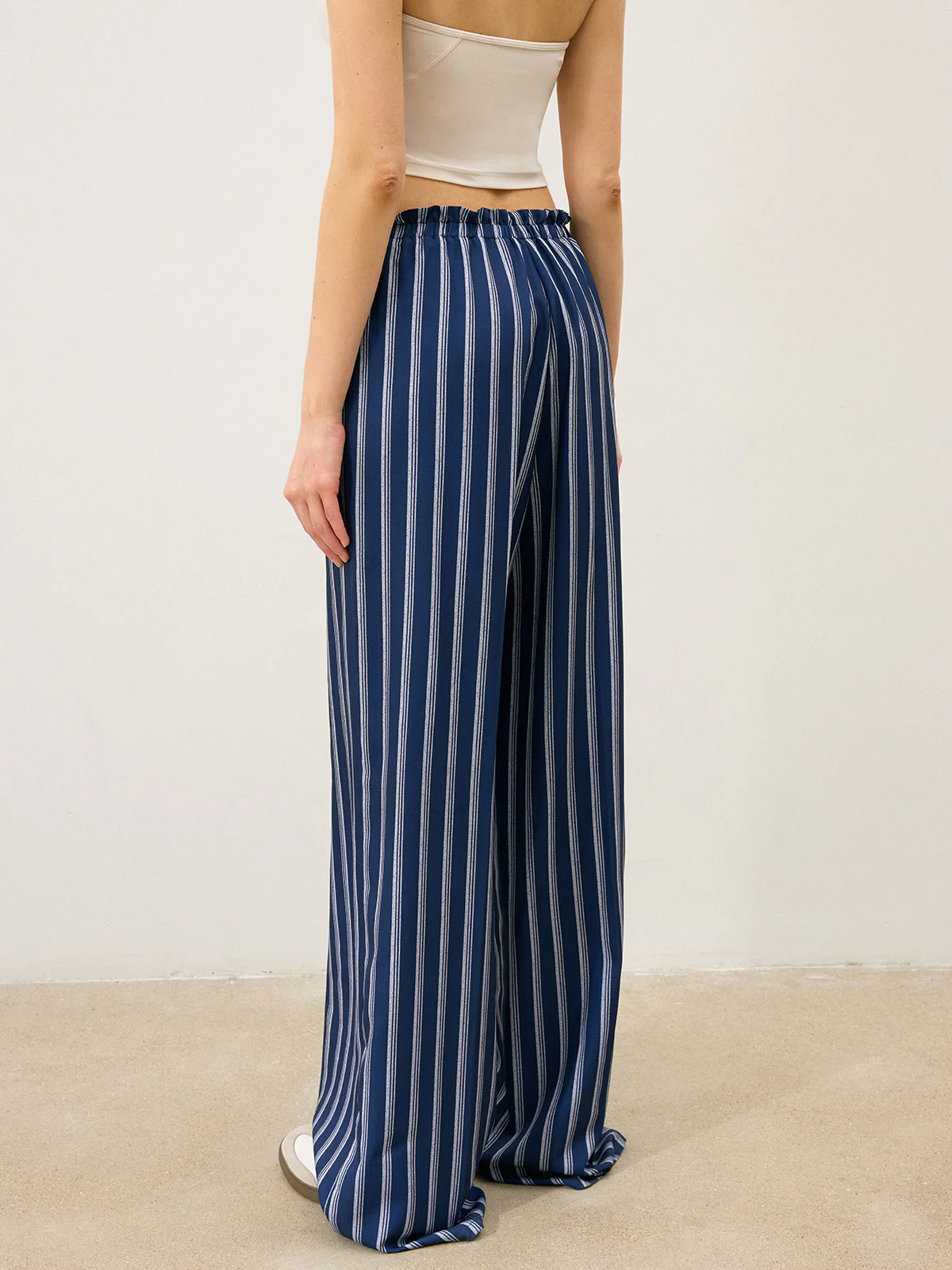 Striped Drawstring Wide-Leg Pants - Image 5