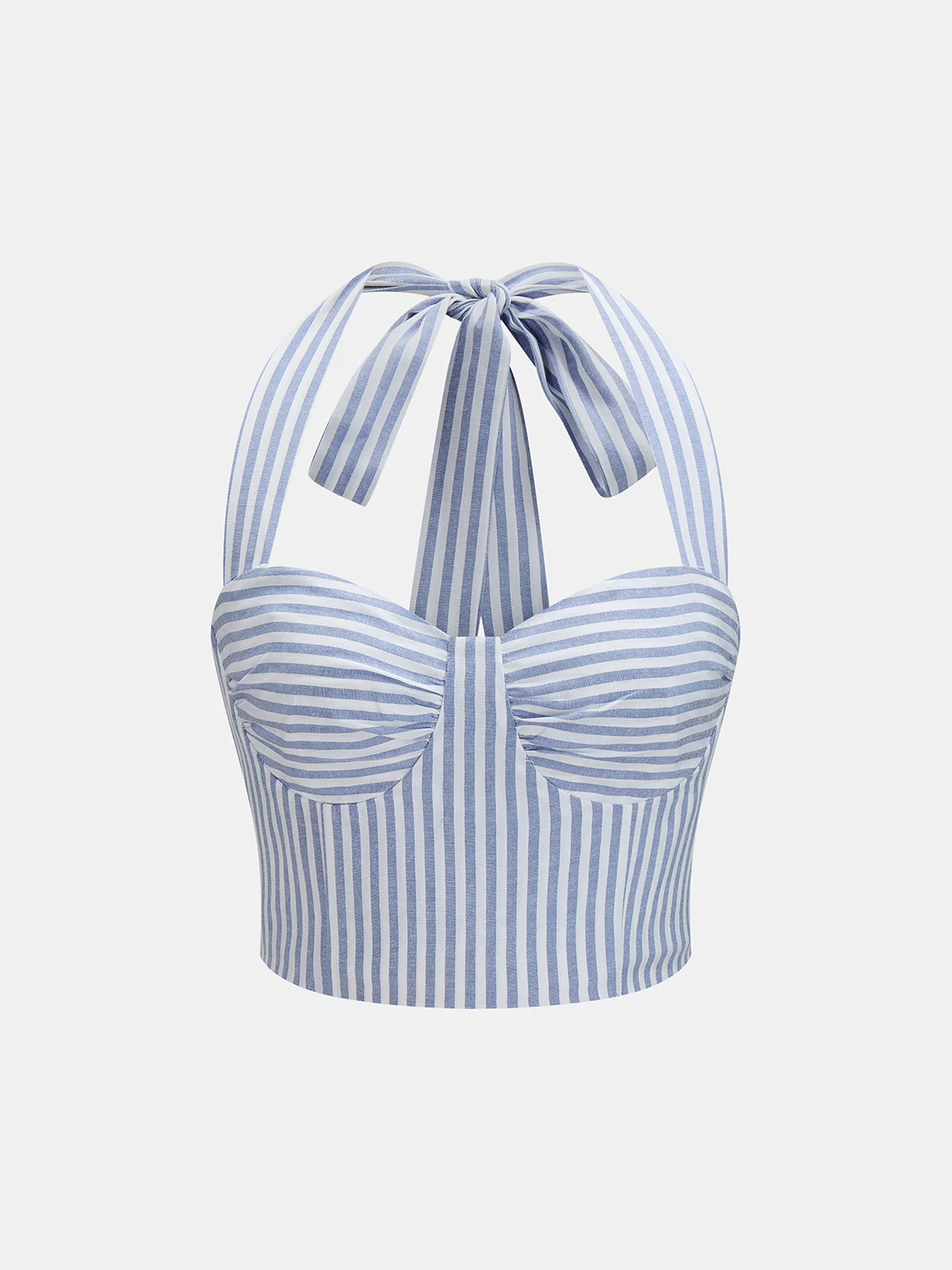 Striped Halter Crop Top & Midi Skirt Set - Image 2