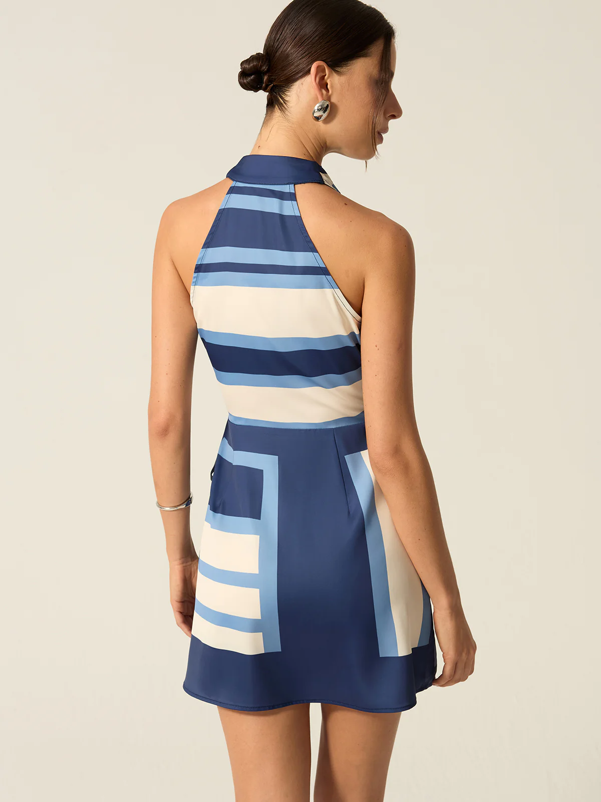 Striped Halter Mini Dress - Image 6