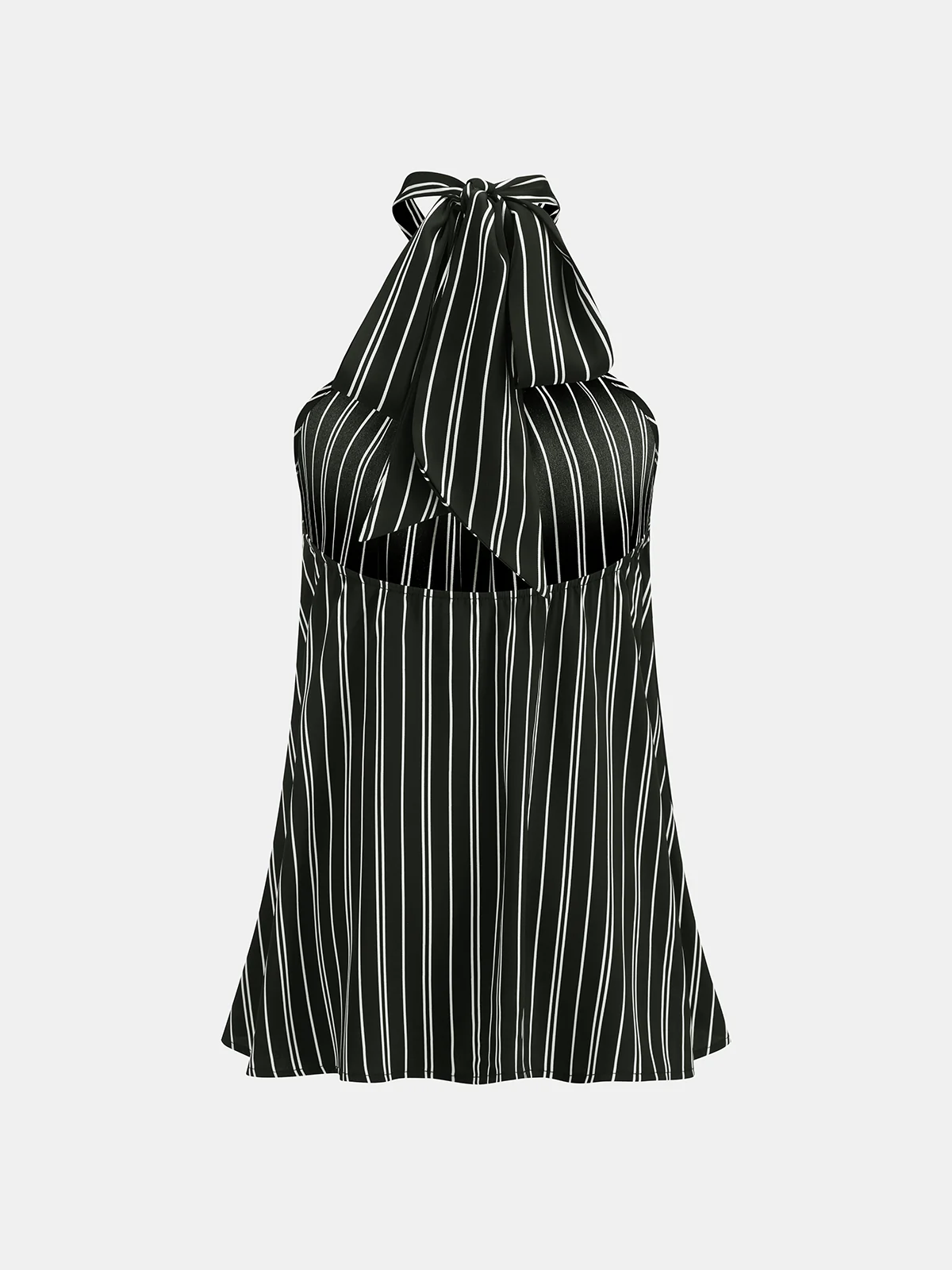 Striped Halter Satin Top & Pants Set - Image 3