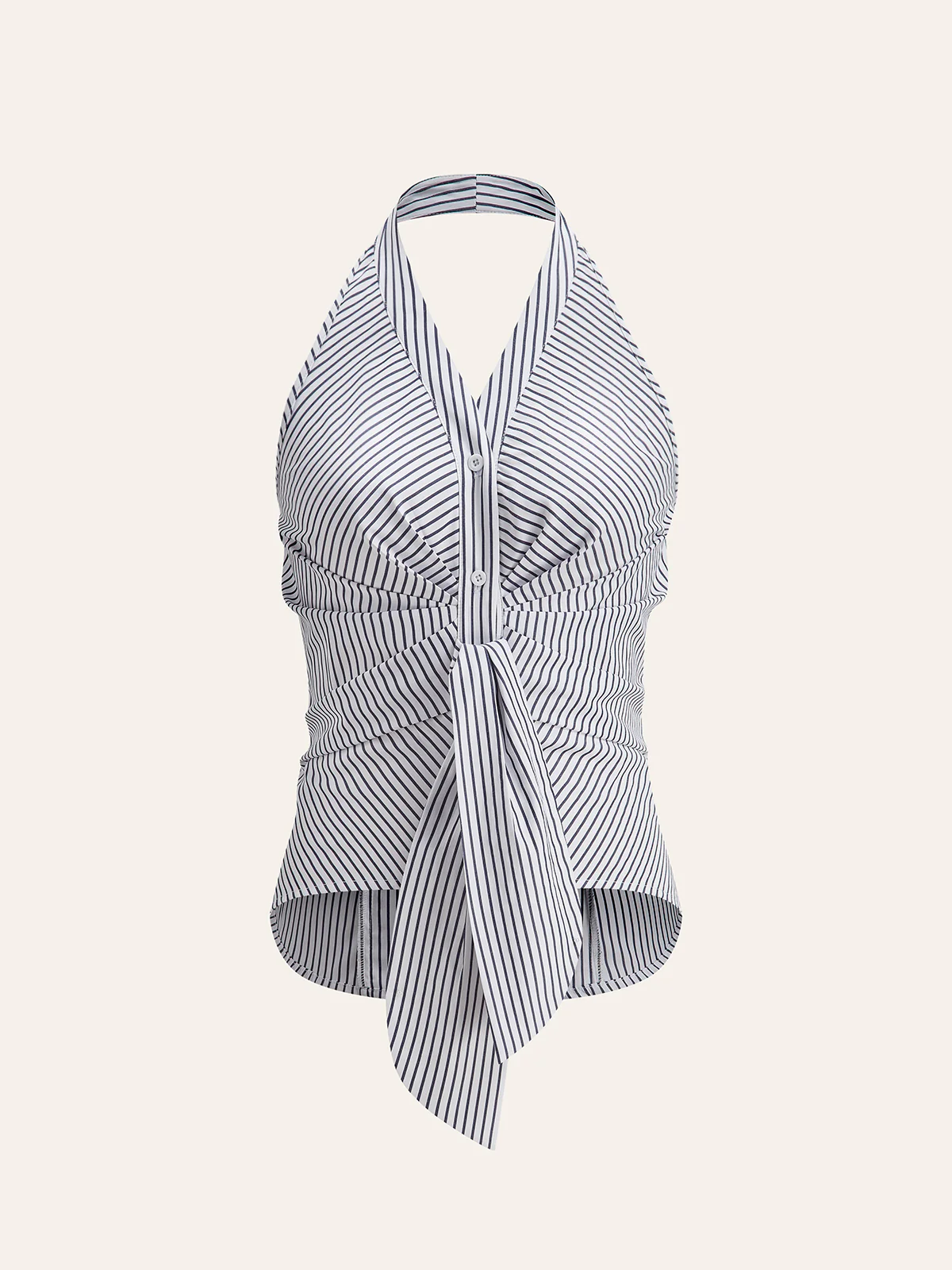 Striped Halter Tie Top - Image 5