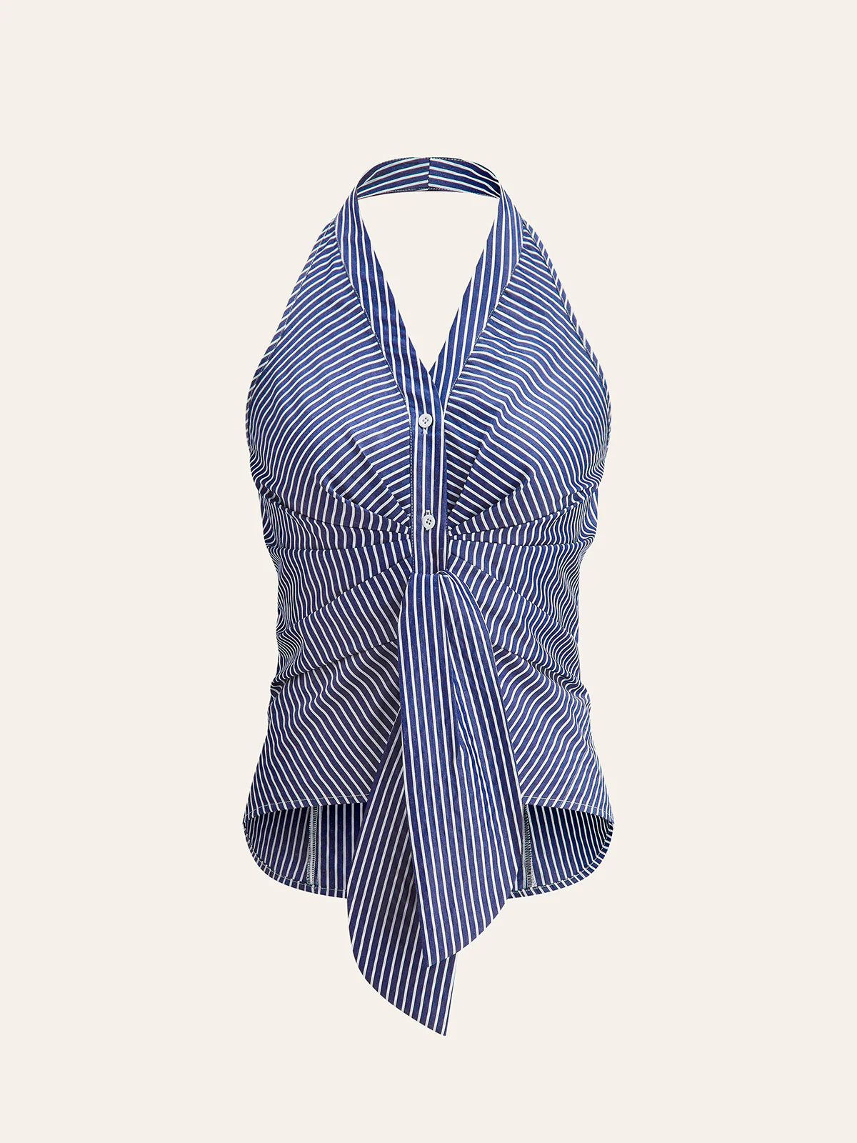 Striped Halter Tie Top - Image 7