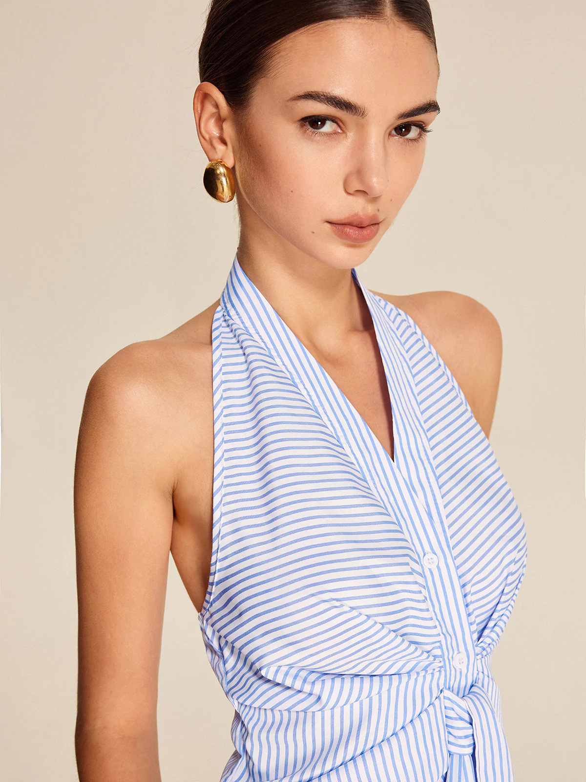 Striped Halter Tie Top - Image 8