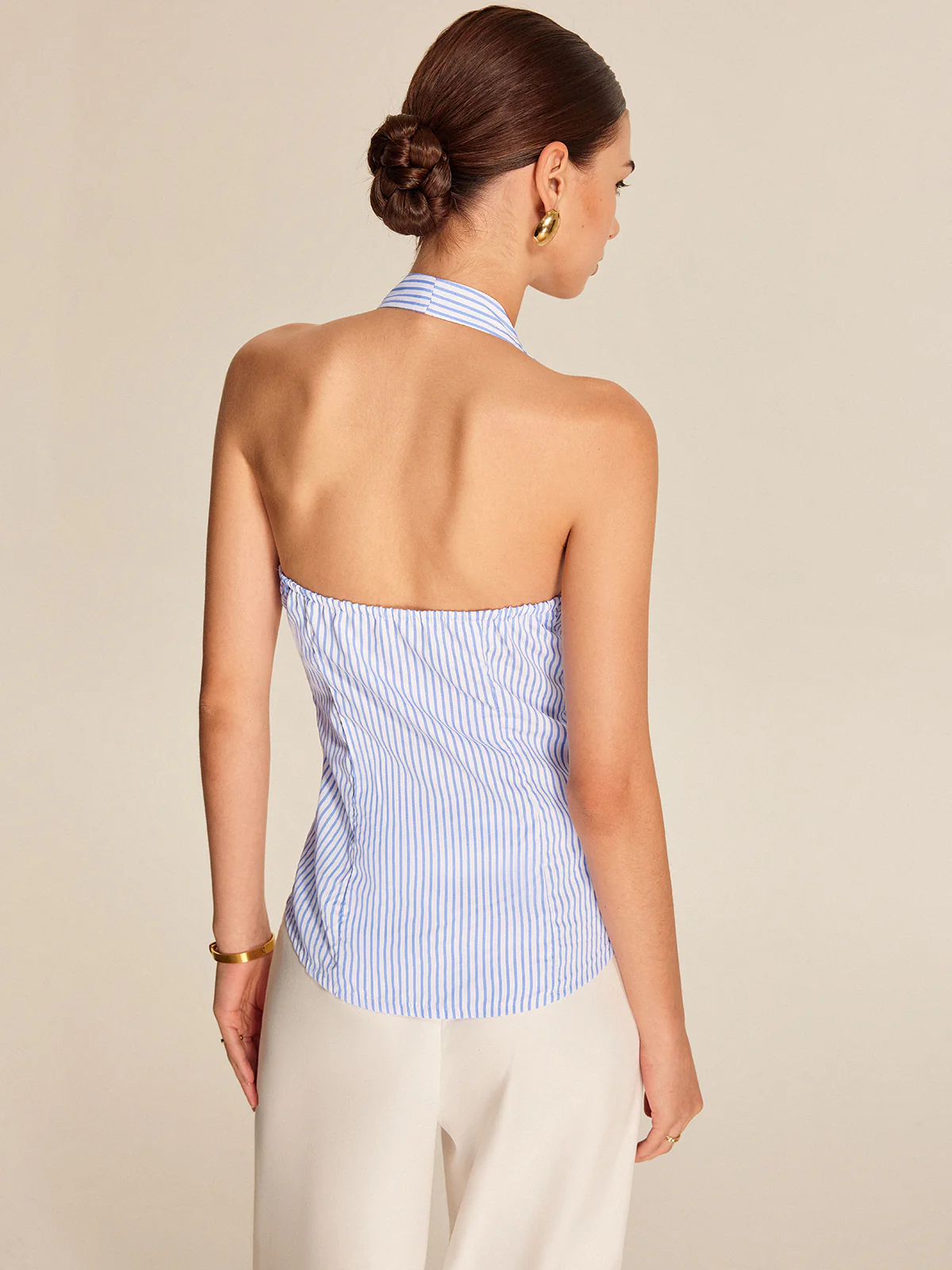 Striped Halter Tie Top - Image 9