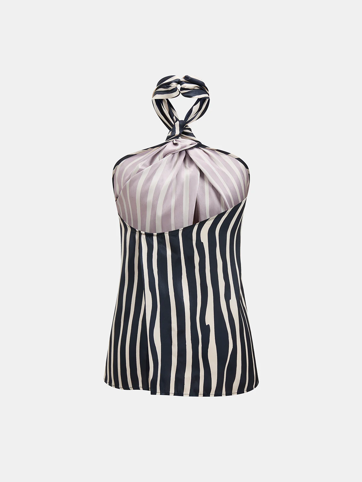 Striped Halter Top & Wide-Leg Pants Set - Image 4