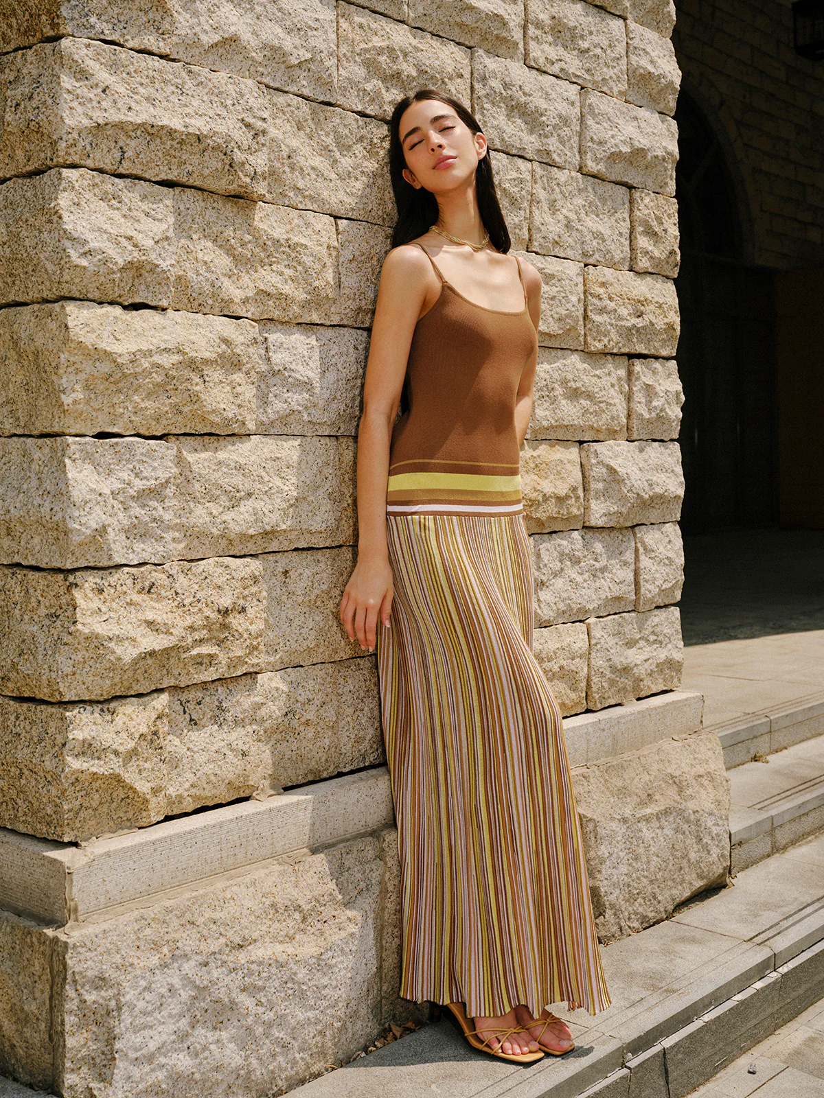 Striped Knit Cami Dress - Image 6
