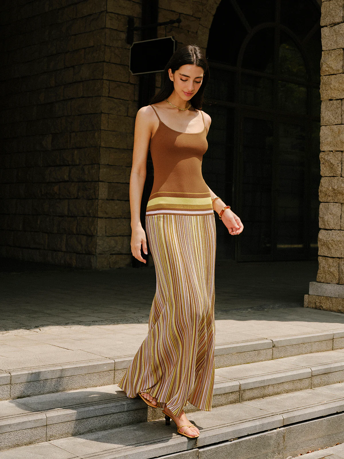 Striped Knit Cami Dress - Image 8