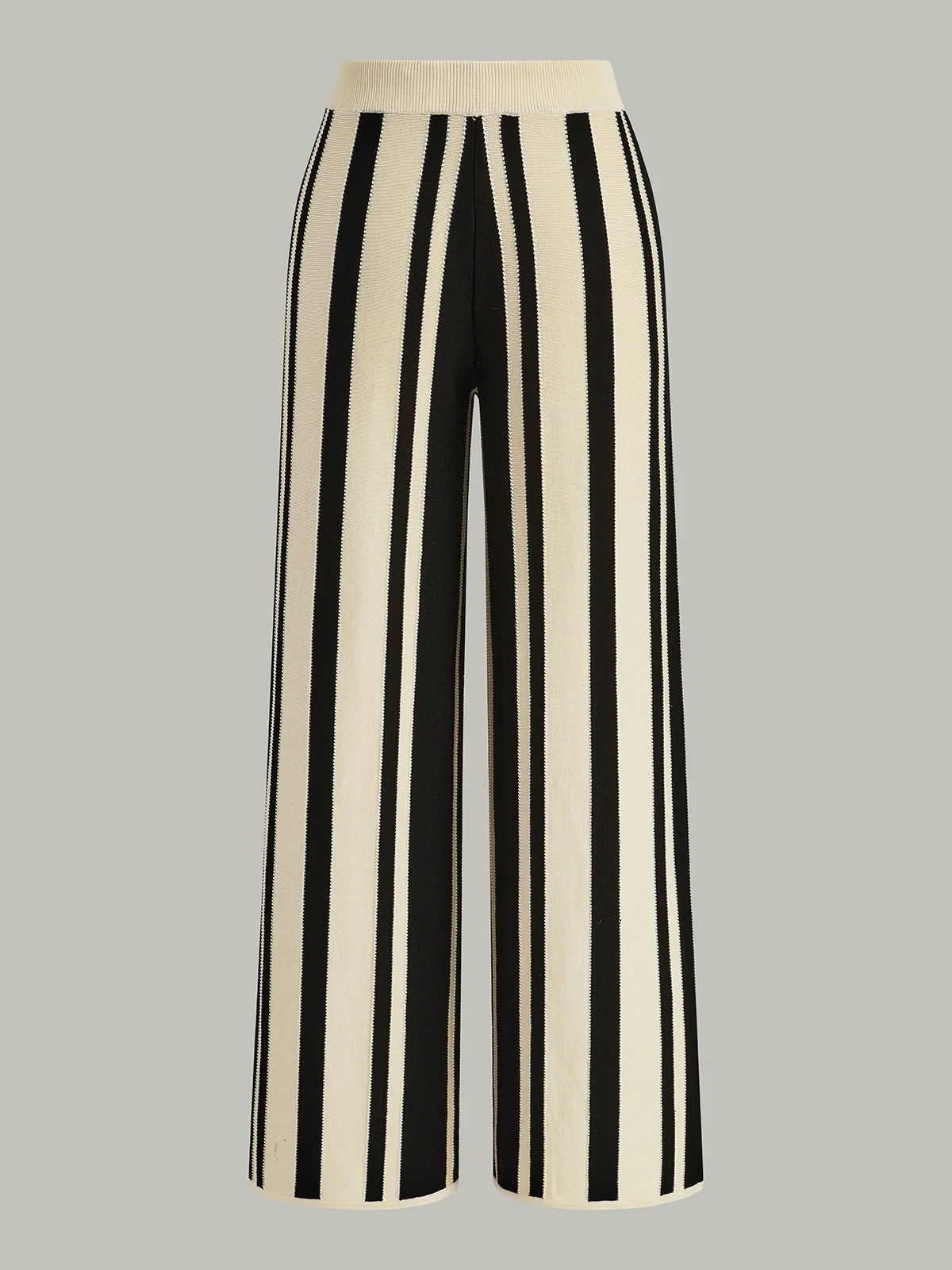 Striped Knit High-Waist Pants - Image 2