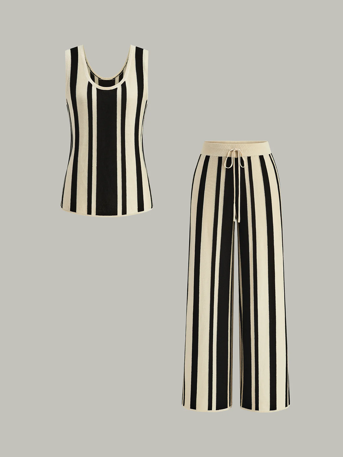 Striped Knit High-Waist Pants - Image 5