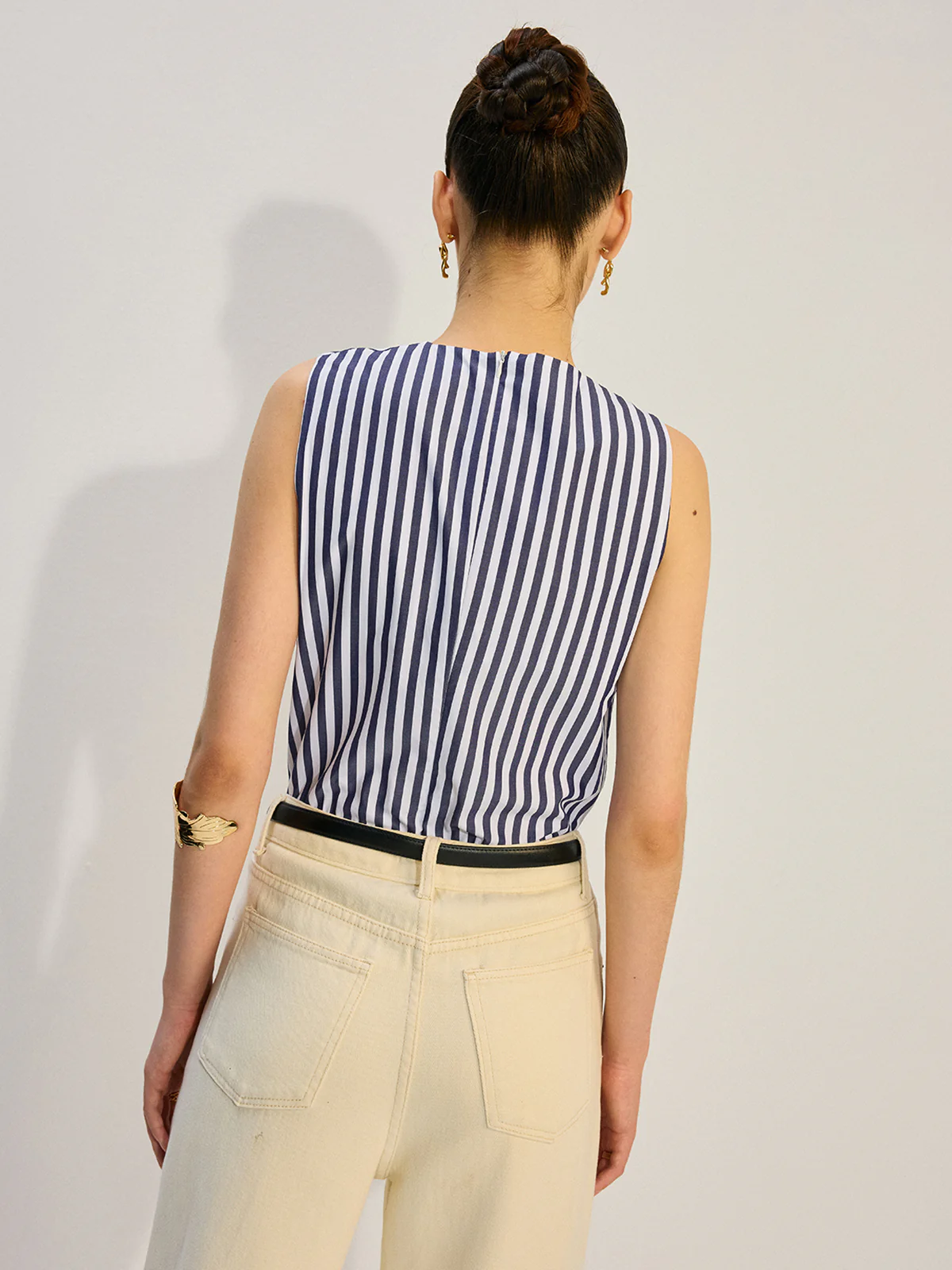 Striped Knotted Tank Top - Image 3