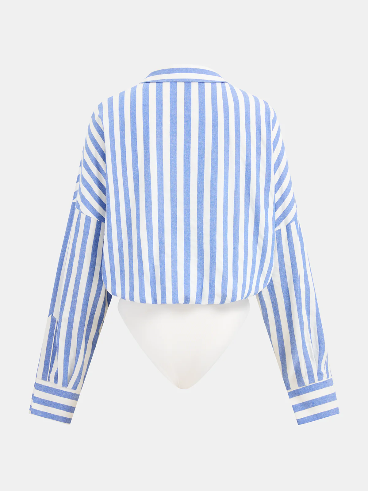 Striped Long Sleeve Shirt Bodysuit - Image 2