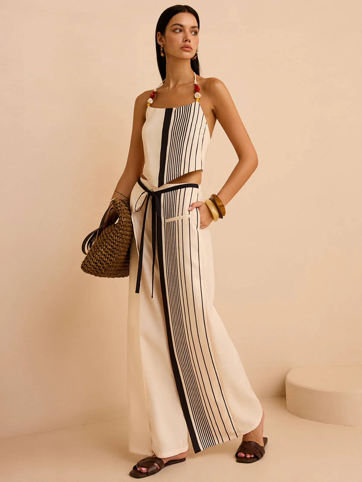 Striped Low-Waist Pants - Image 2