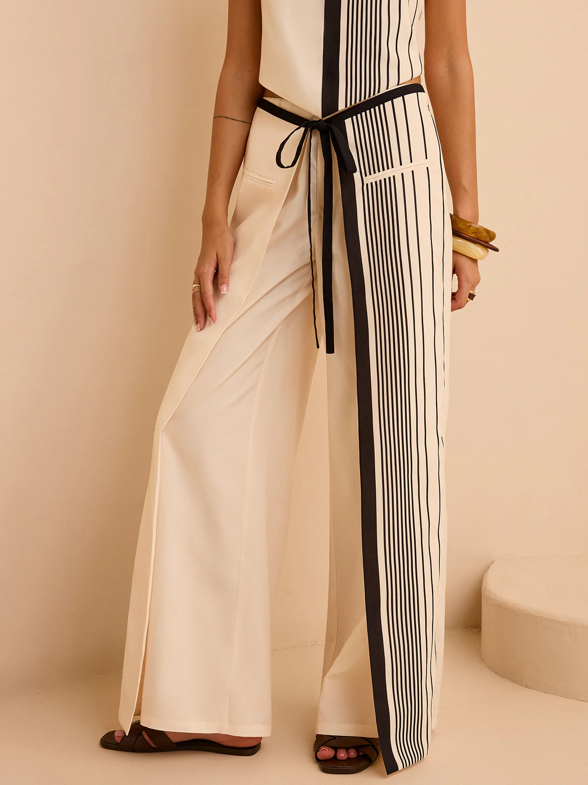 Striped Low-Waist Pants - Image 5
