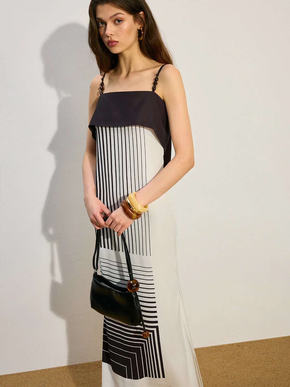 Striped Maxi Dress with Side Slit - Image 5