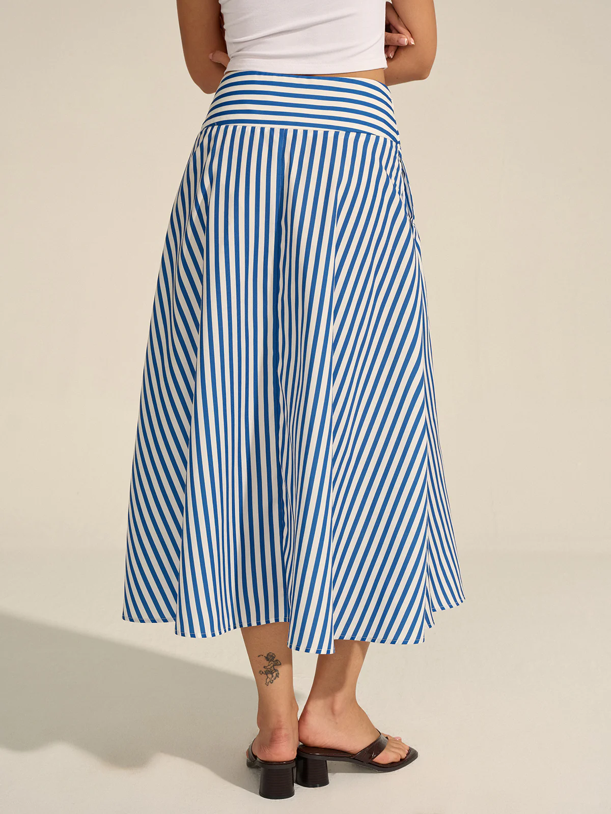 Striped Metal Decor Maxi Skirt - Image 7