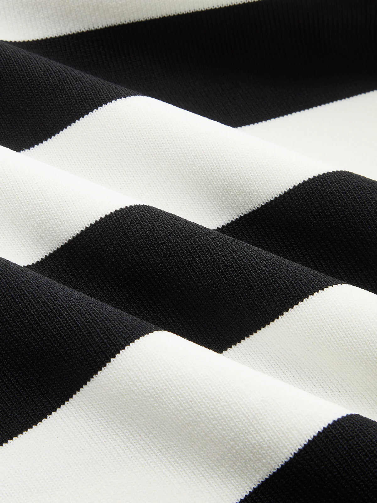 Striped Polo Short Sleeve Bodycon Sweater Dress - Image 3