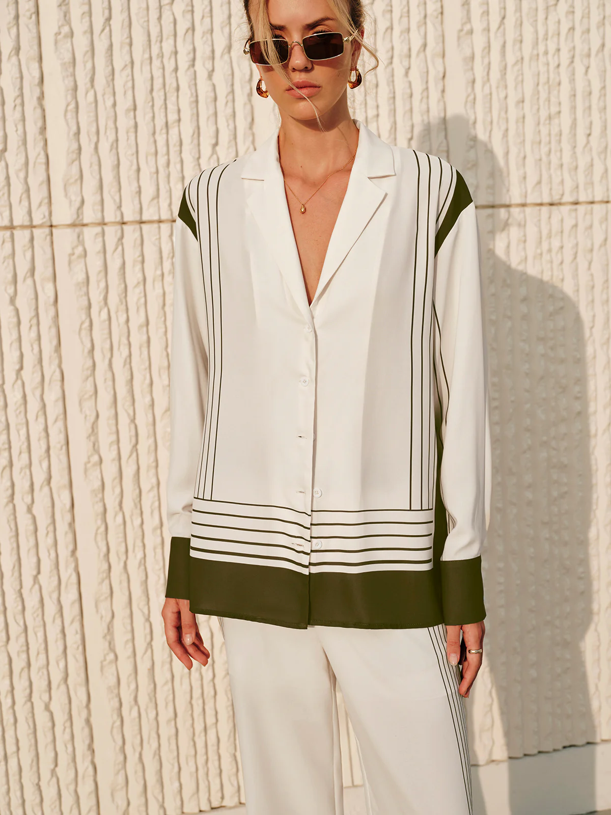 Striped Print Collar Shirt - Image 6