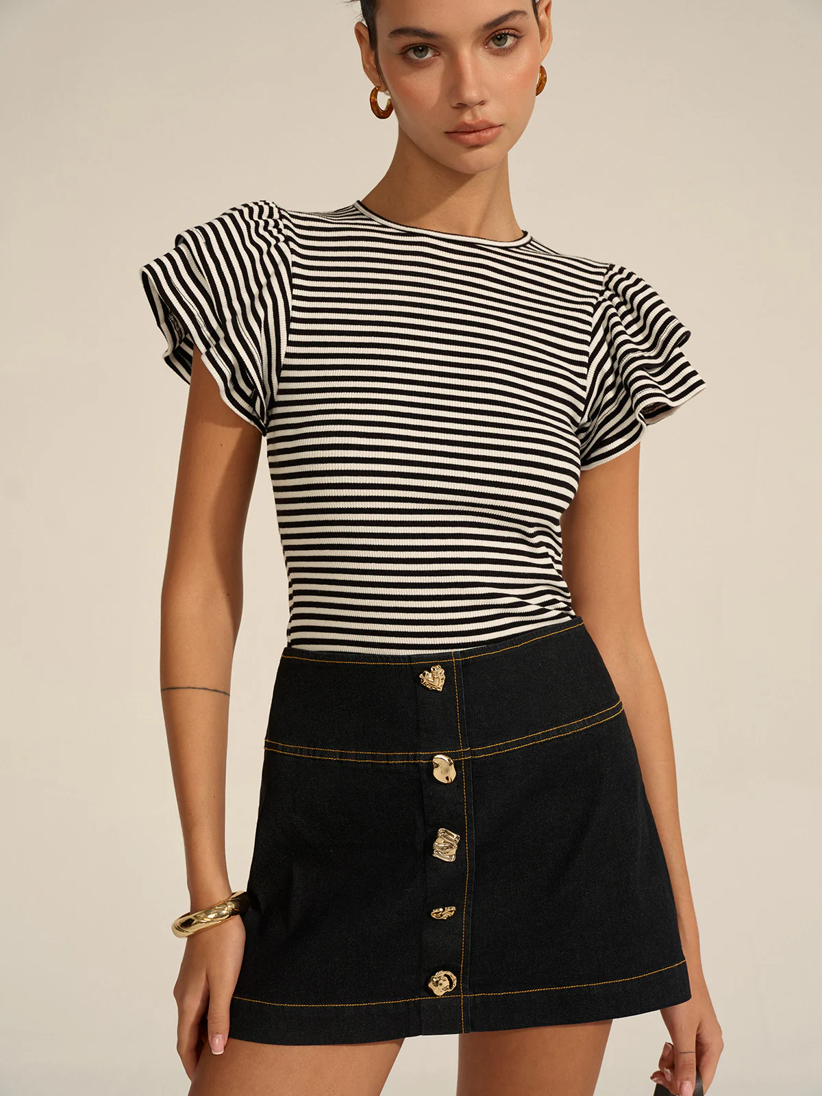 Striped Ribbed Top - Image 2