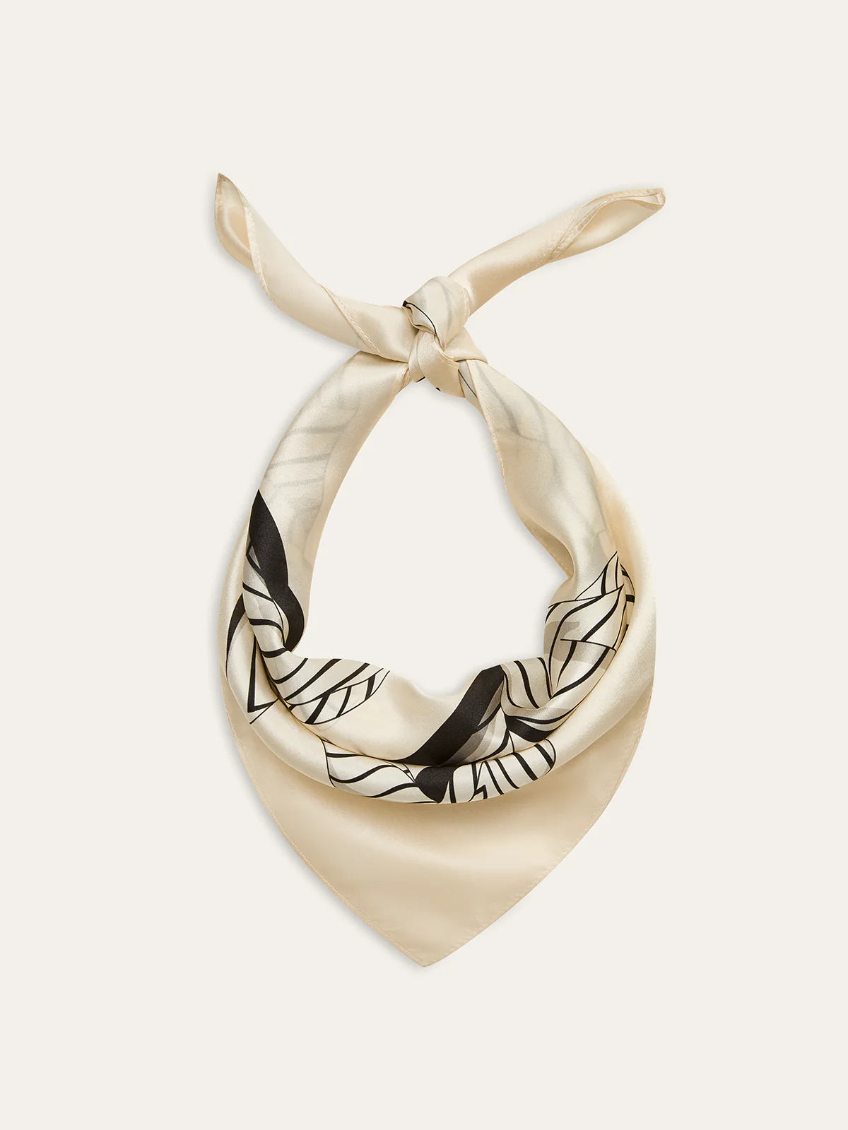 Striped Ribbon Print Silk Scarf - Image 2