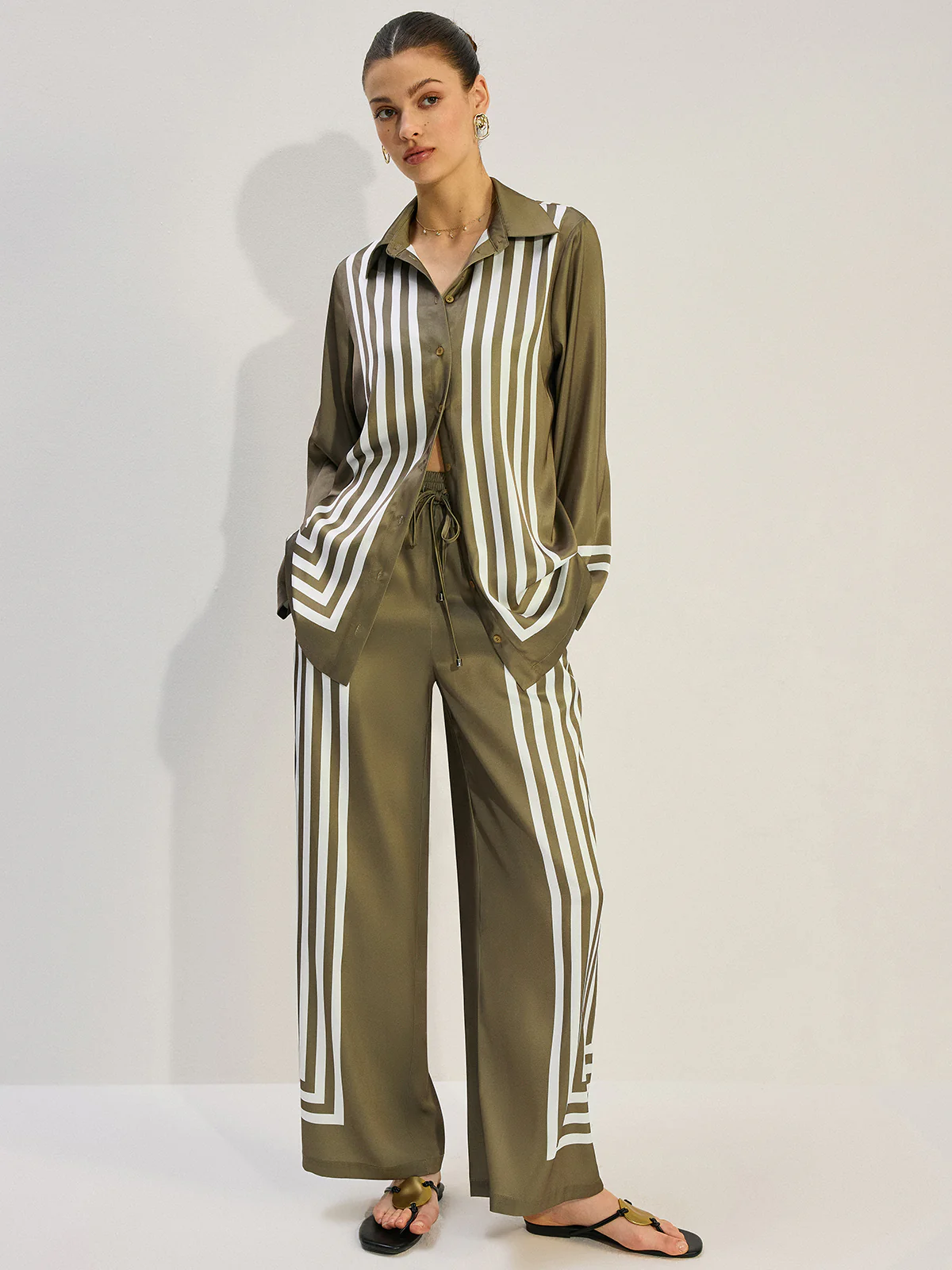 Striped Satin Shirt - Image 2