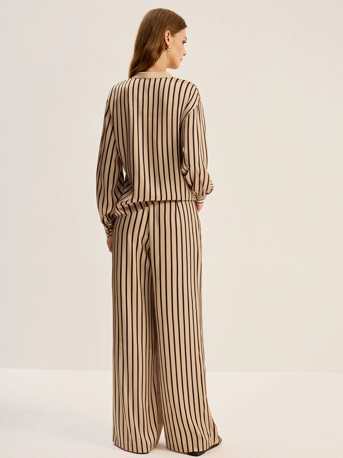 Striped Shirt and Wide-Leg Pants Set - Image 6