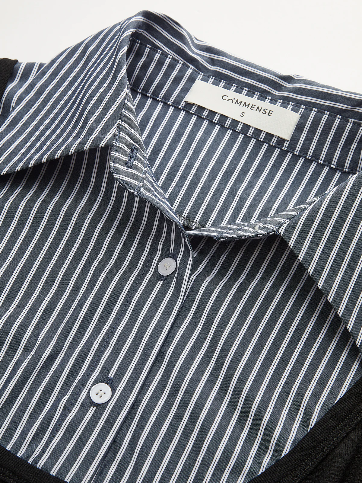 Striped Shirt Panel Long-Sleeve Knit Top - Image 4