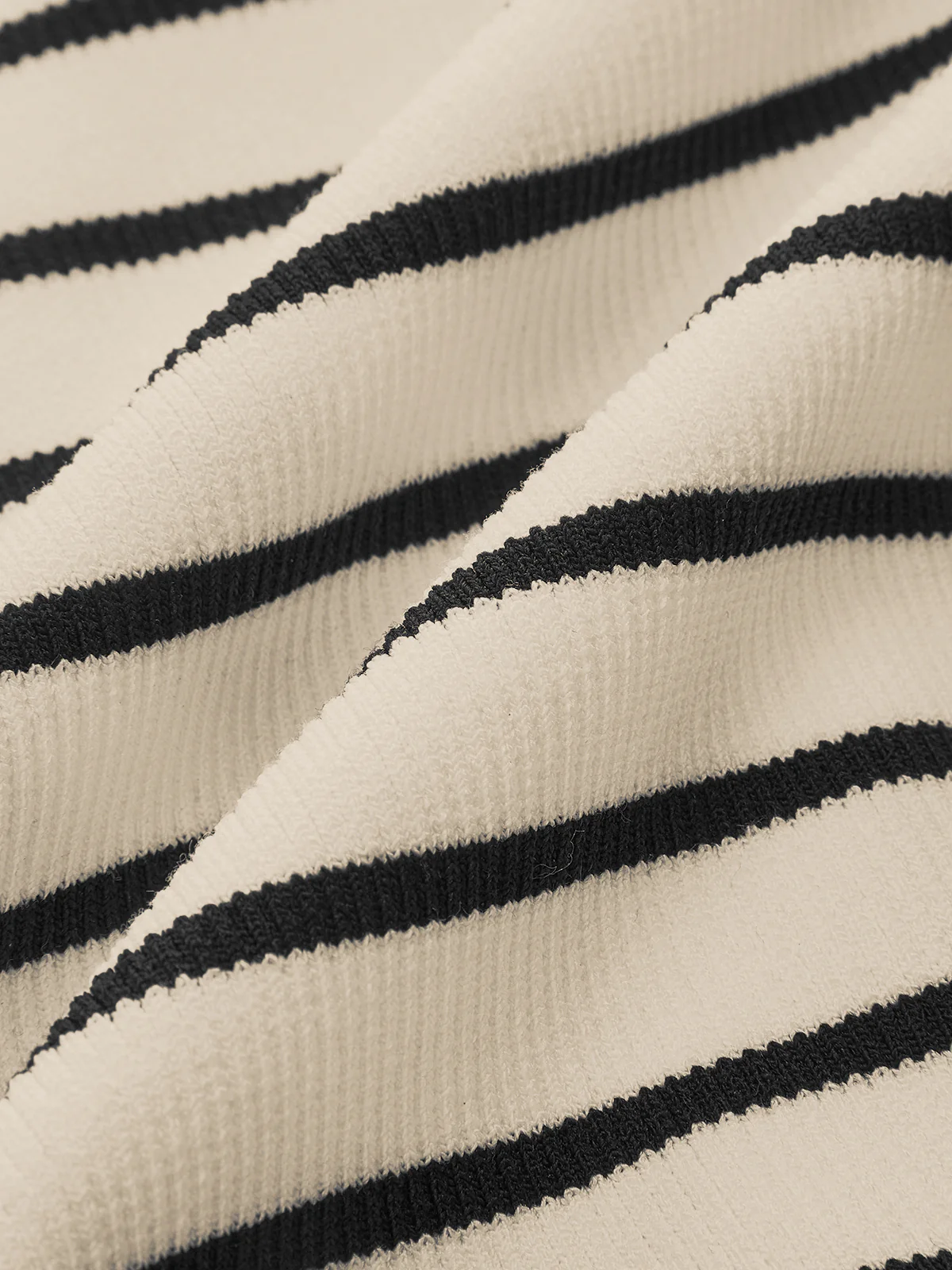 Striped Short-Sleeve Polo Collar Knit Cardigan - Image 4